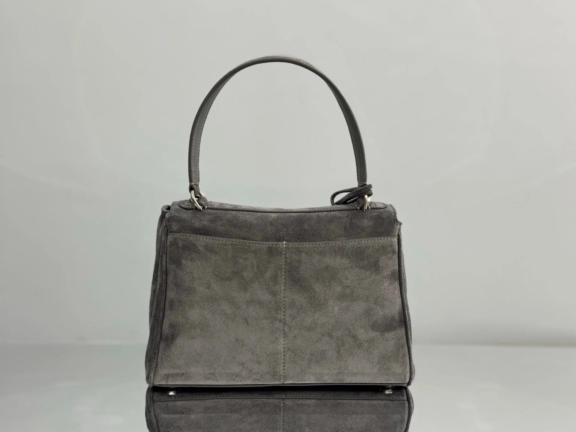 Balenciaga Small Bag 29 Gray Suede Sliver Hardware