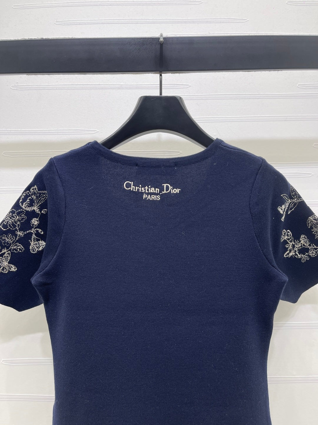 Dior 2026 Butterfly Square Neck Knit Short-sleeved Top Wool