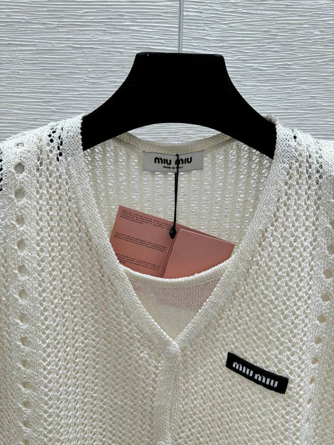 Miumiu 2026 Vest Navy Blue and Cream Tencel Polyester 516025