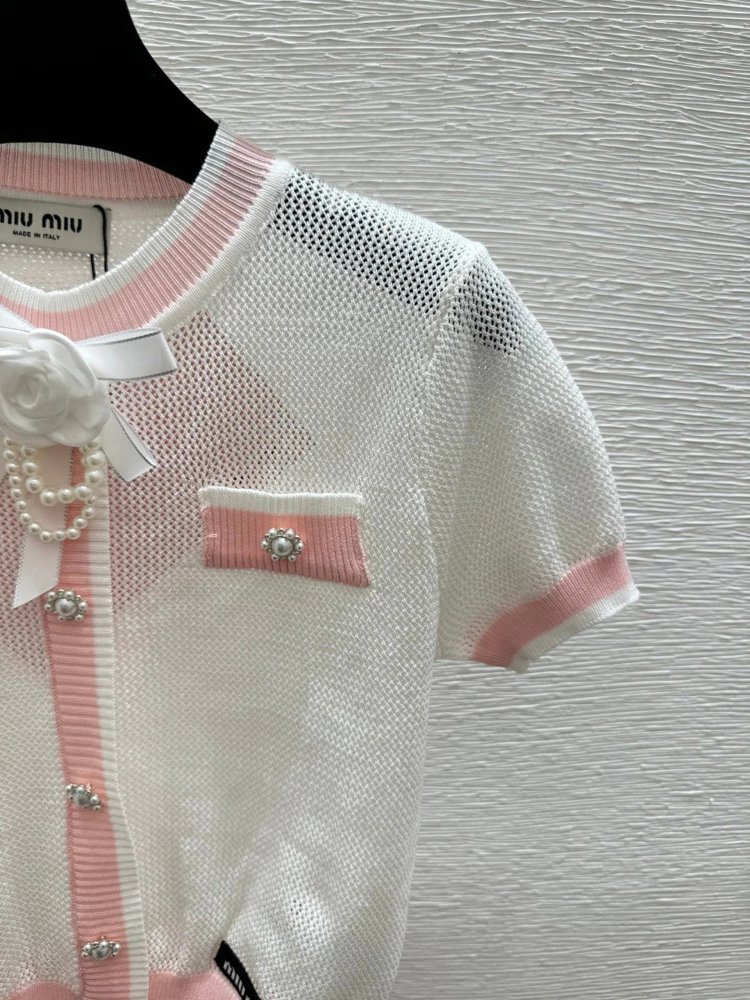 Miumiu 2026 Bow Knit Cardigan Wool 395568