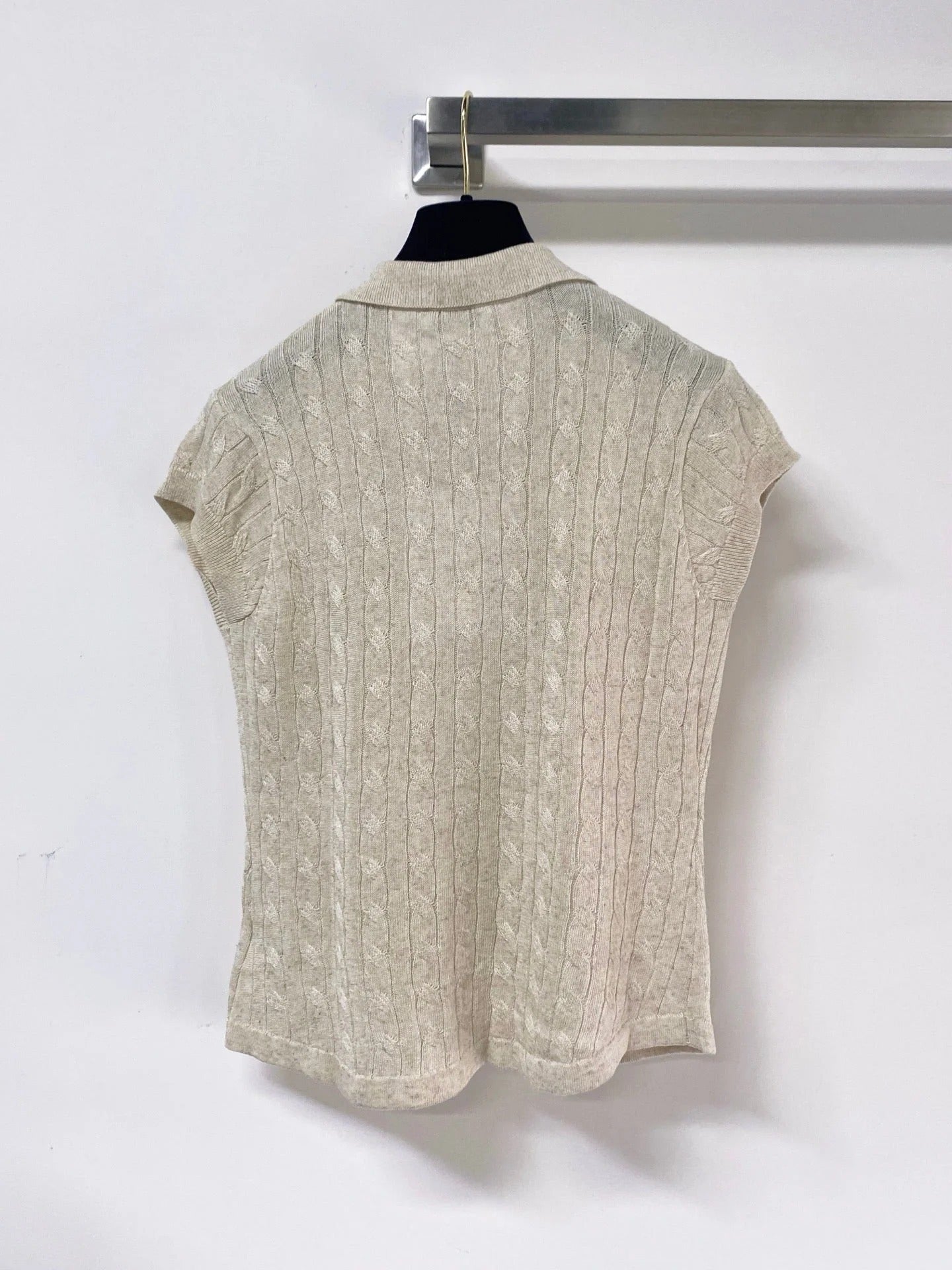 Chanel 2026 Knit Polo Vest Nitrile Cotton 375047