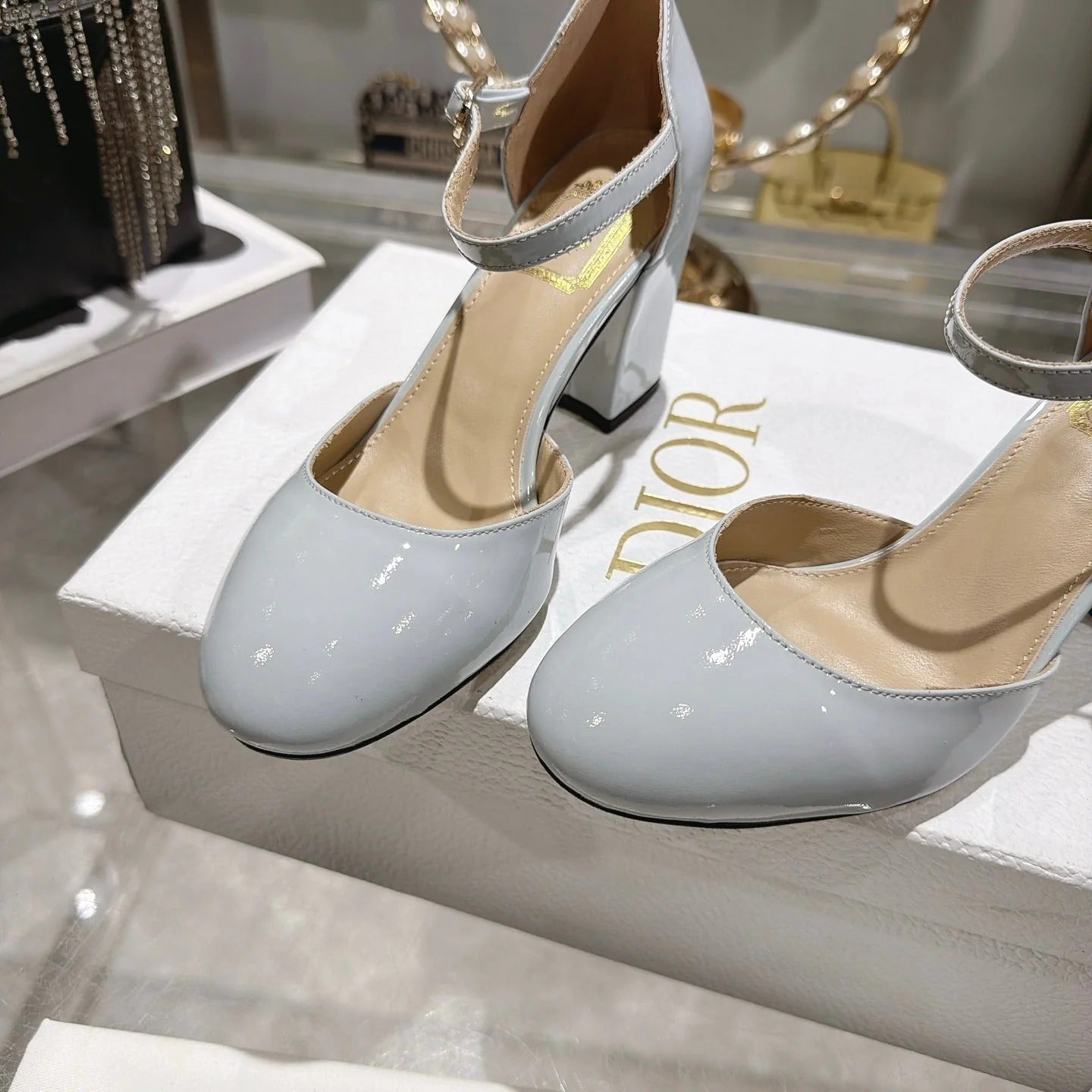 Dior 2026 High-Heeled Slingbacks 85mm Patent Leather 951371