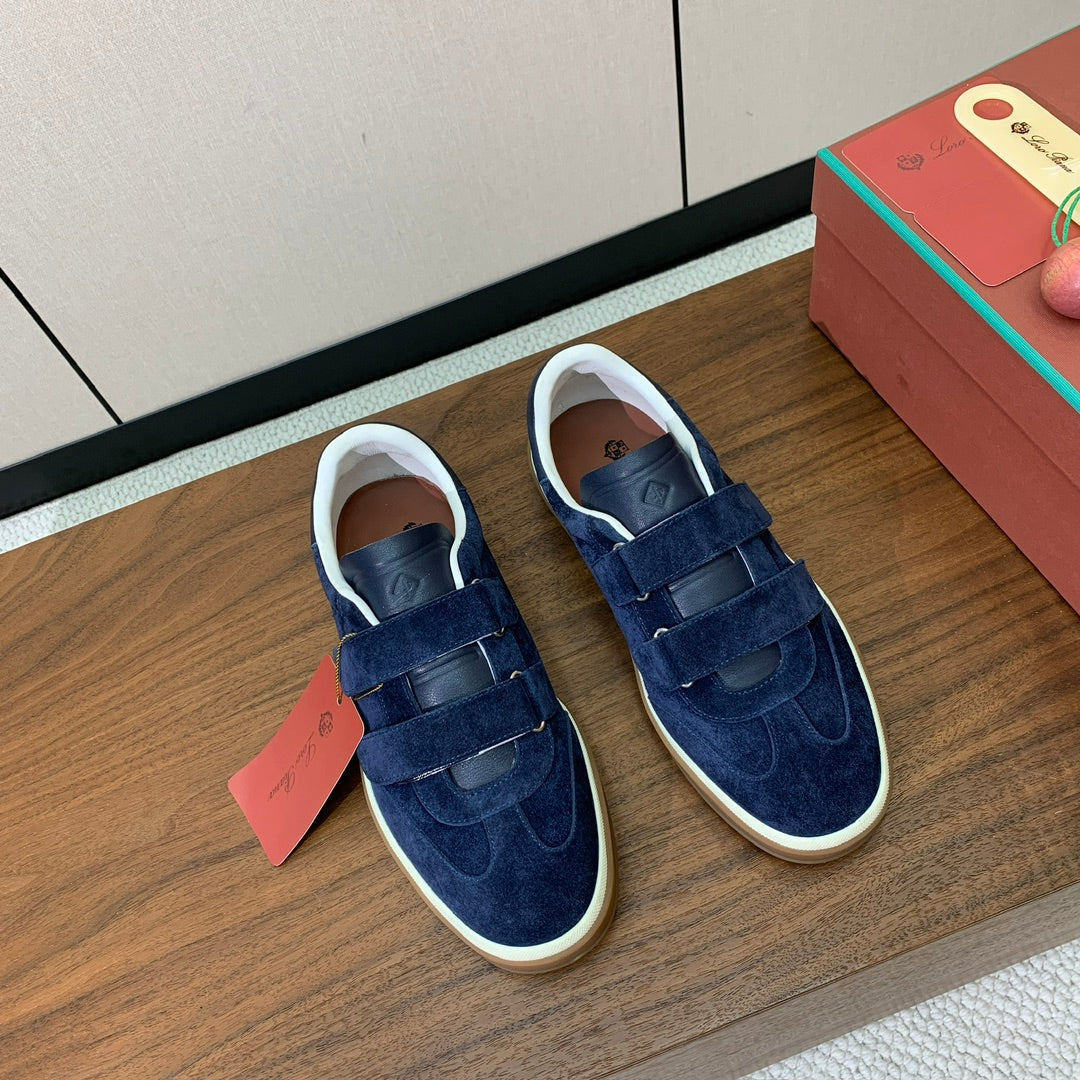 LP 26SS Velcro-strap Men Sneaker Blue Suede Leather 606506