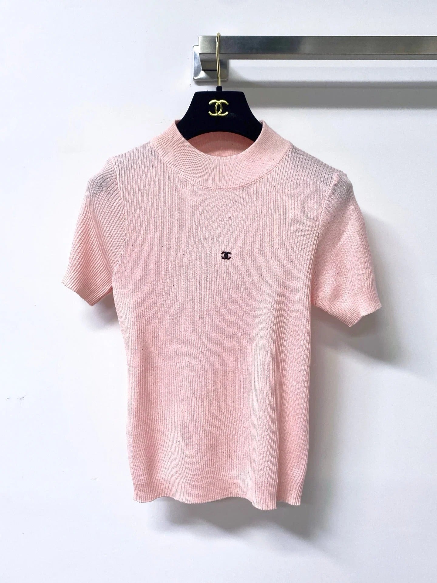 Chanel 2026 Short-Sleeved Shirt Glitter Detail Tencel 439810