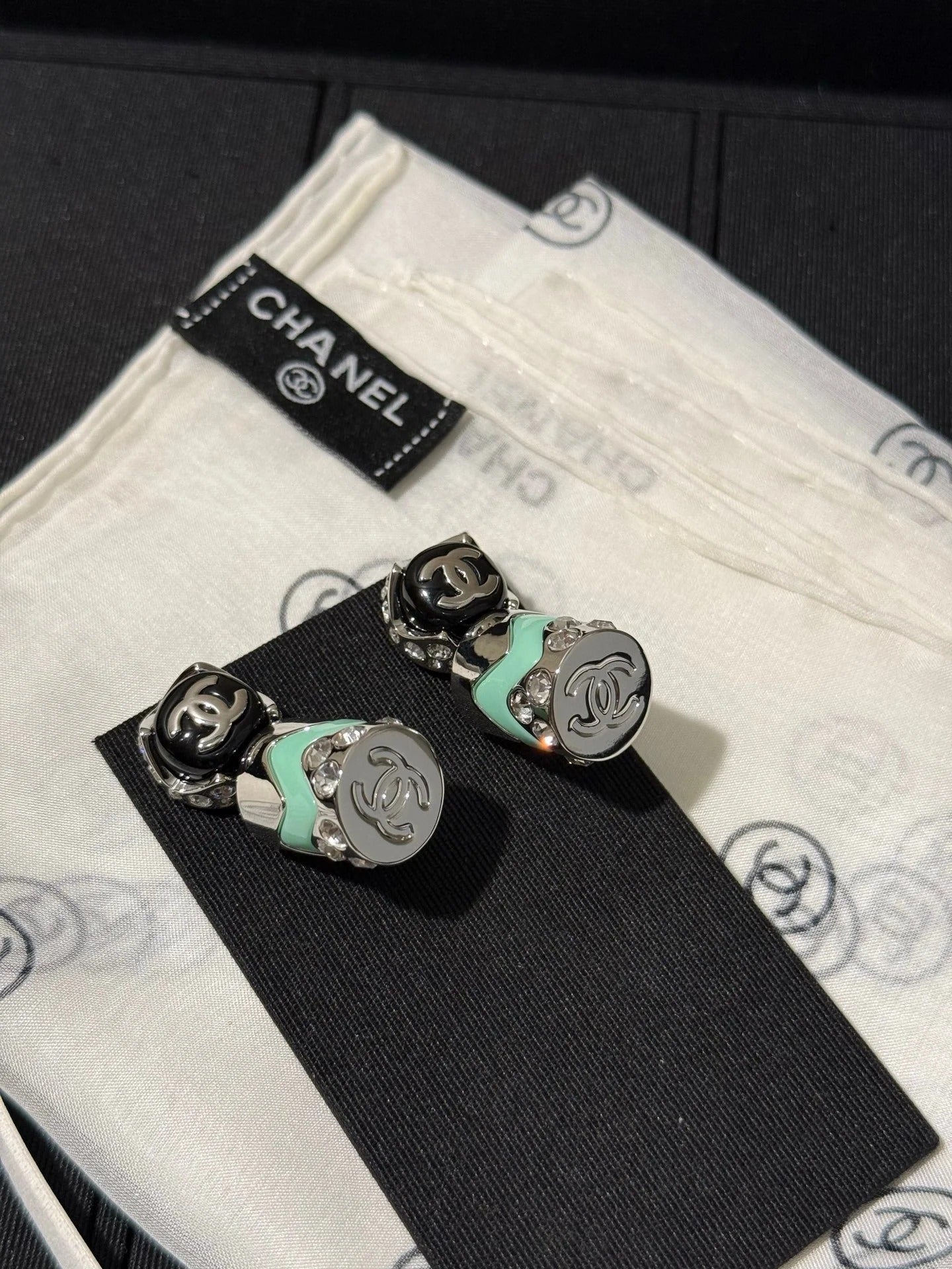 Chanel 2026 Enamel Button Double C Earrings