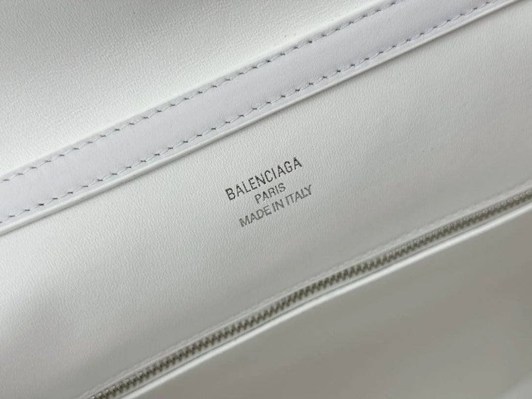 Balenciaga Medium Bag 35 White Calfskin Sliver Hardware