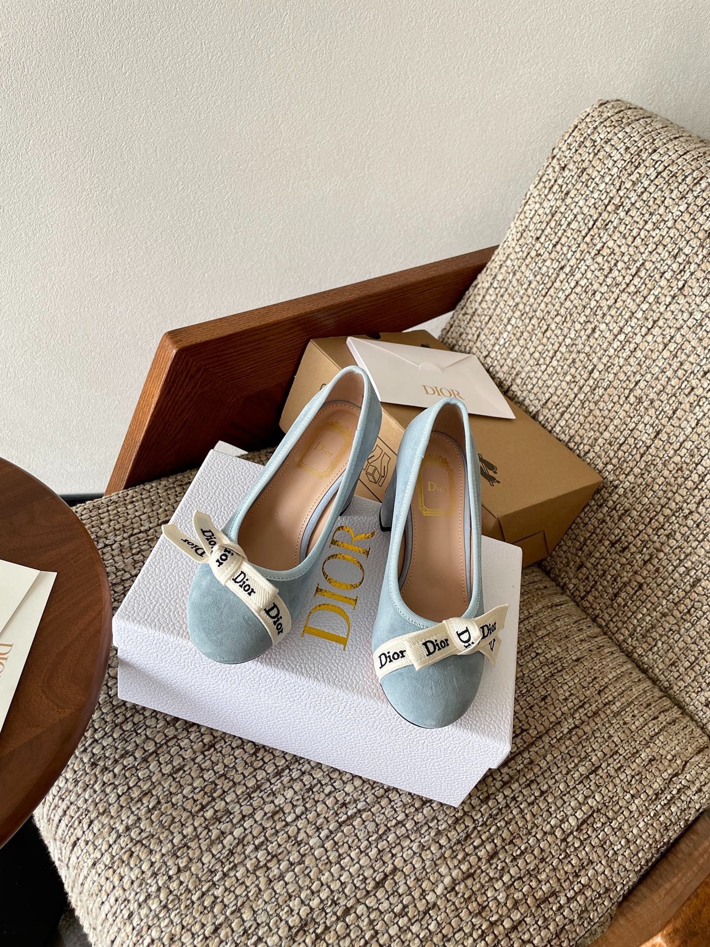 Dior 2026 Embroidered Ribbon Pumps 80mm Suede Canvas Leather 975505