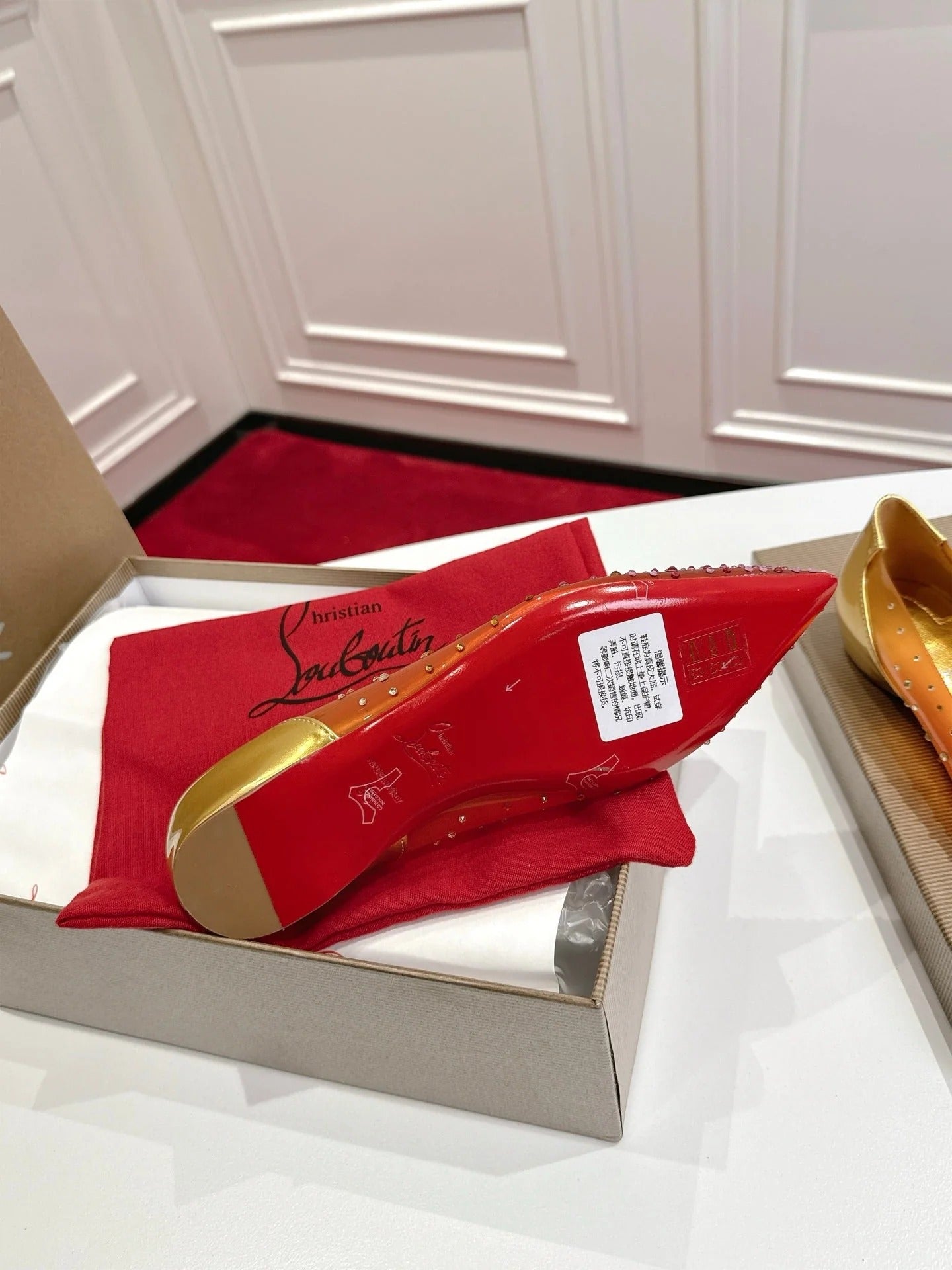 Christian Louboutin 2026 Miss Z Degrastrass Ombré Flats Effect PVC Lambskin 780431