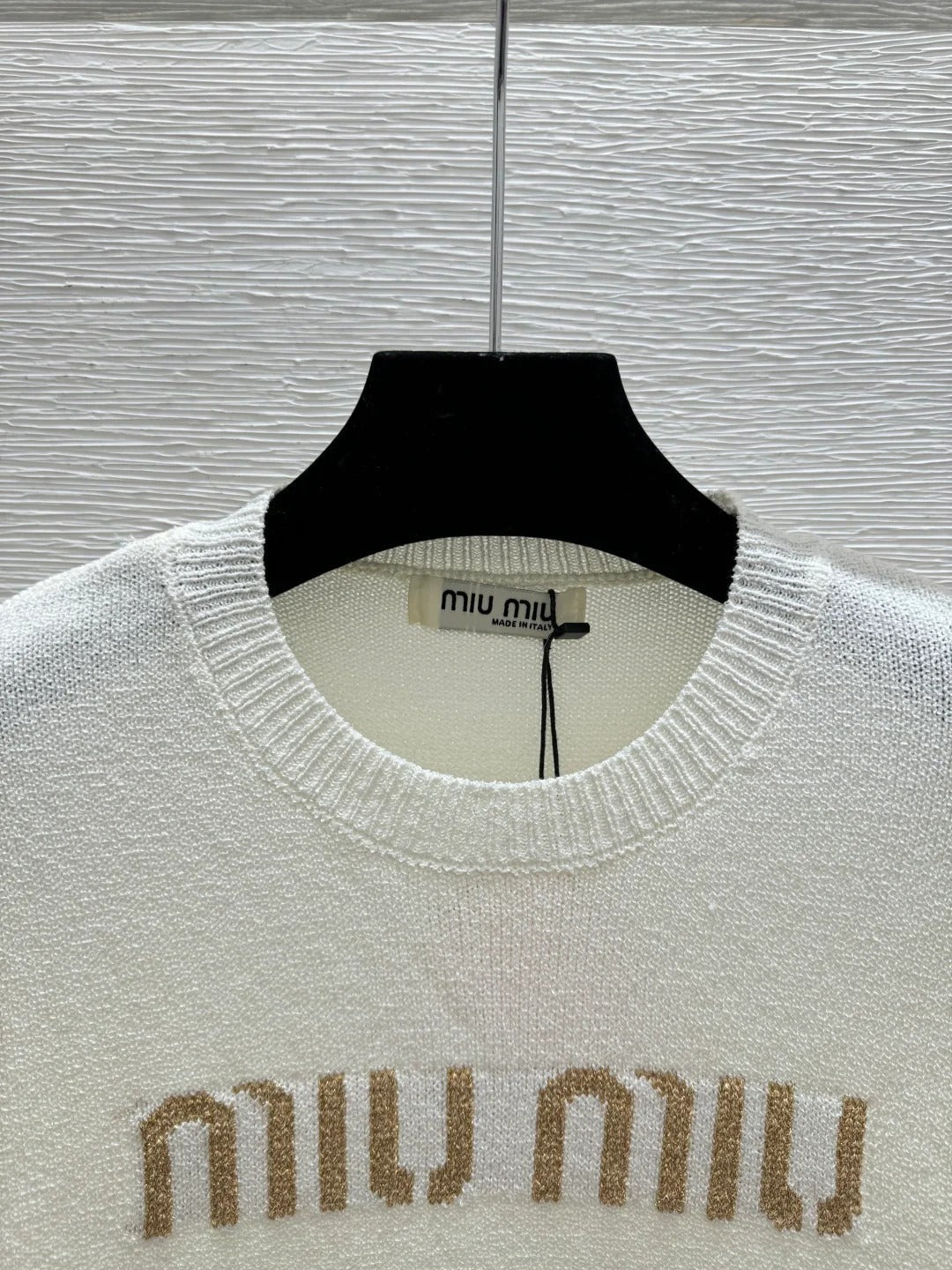 Miu Miu 2026 Short-sleeved Top White Gray Black Tencel Cotton 14171