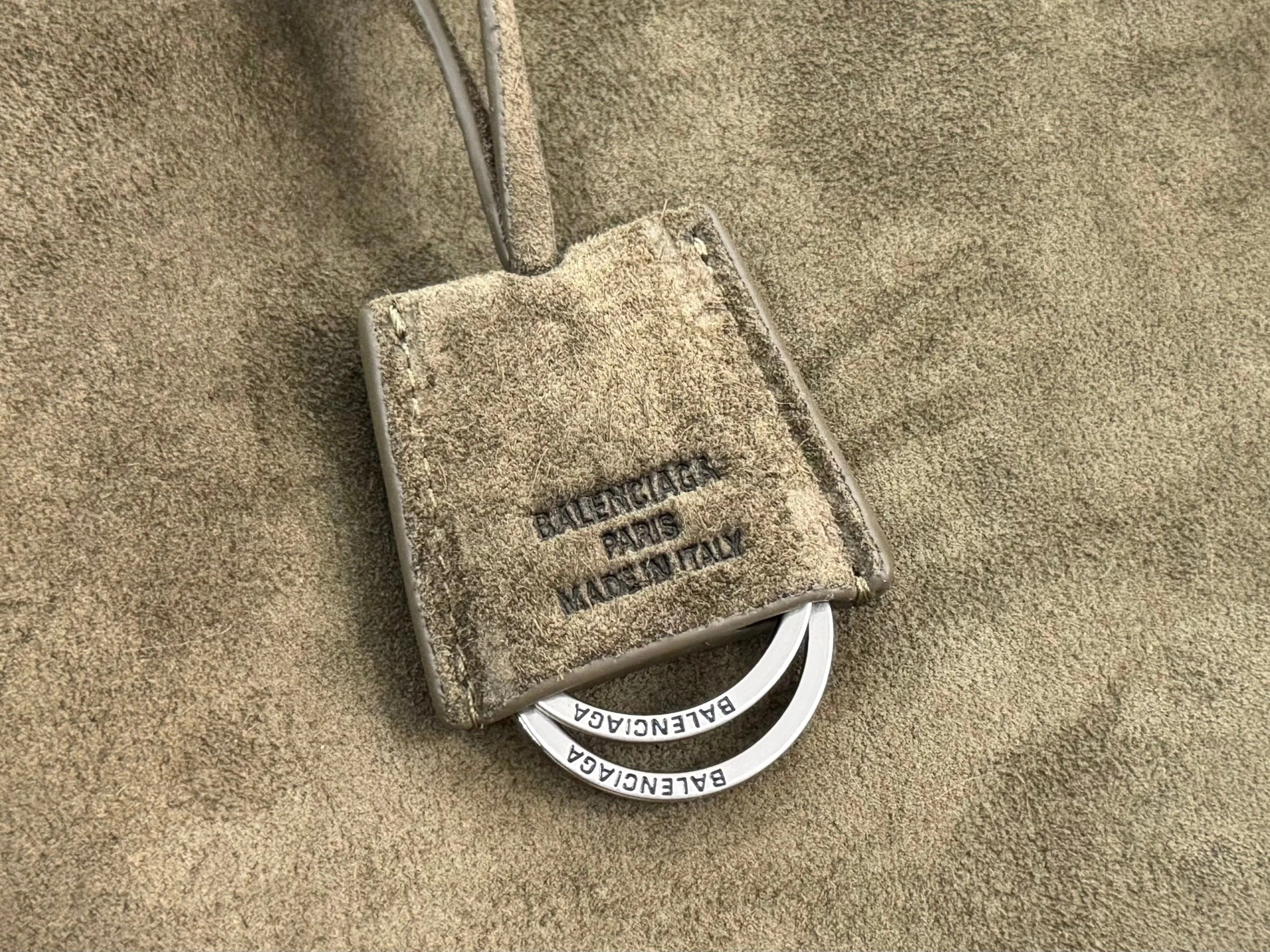 Balenciaga Medium Bag 35 Olive Green Suede Sliver Hardware