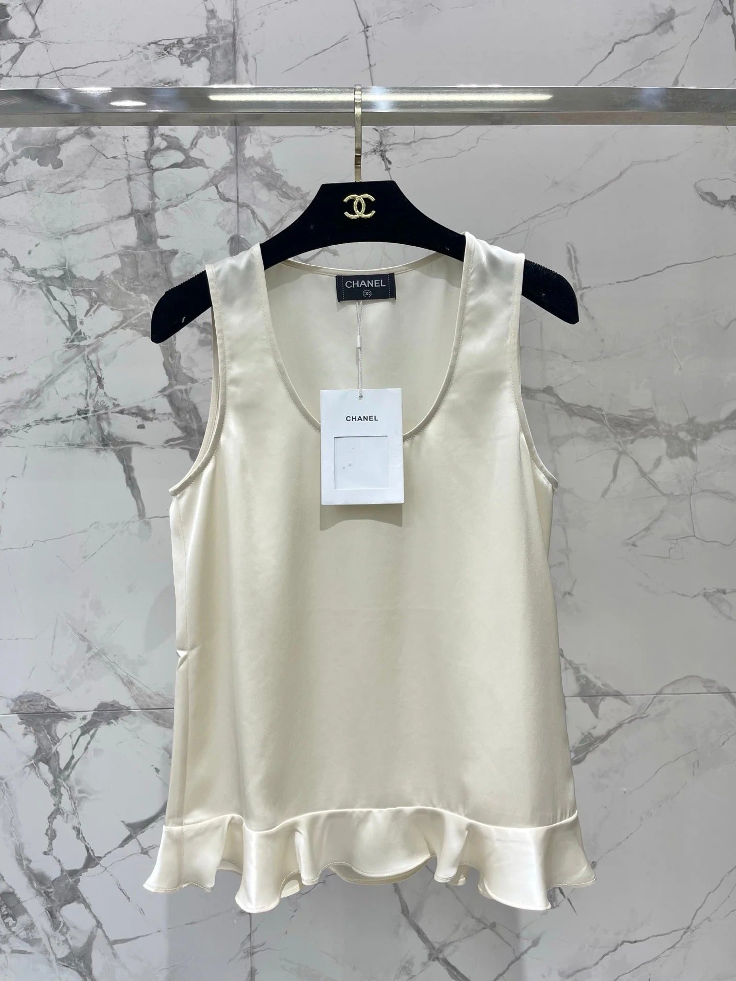 Chanel 2026 Ruffled Acetate Sleeveless Vest Acetate 454297
