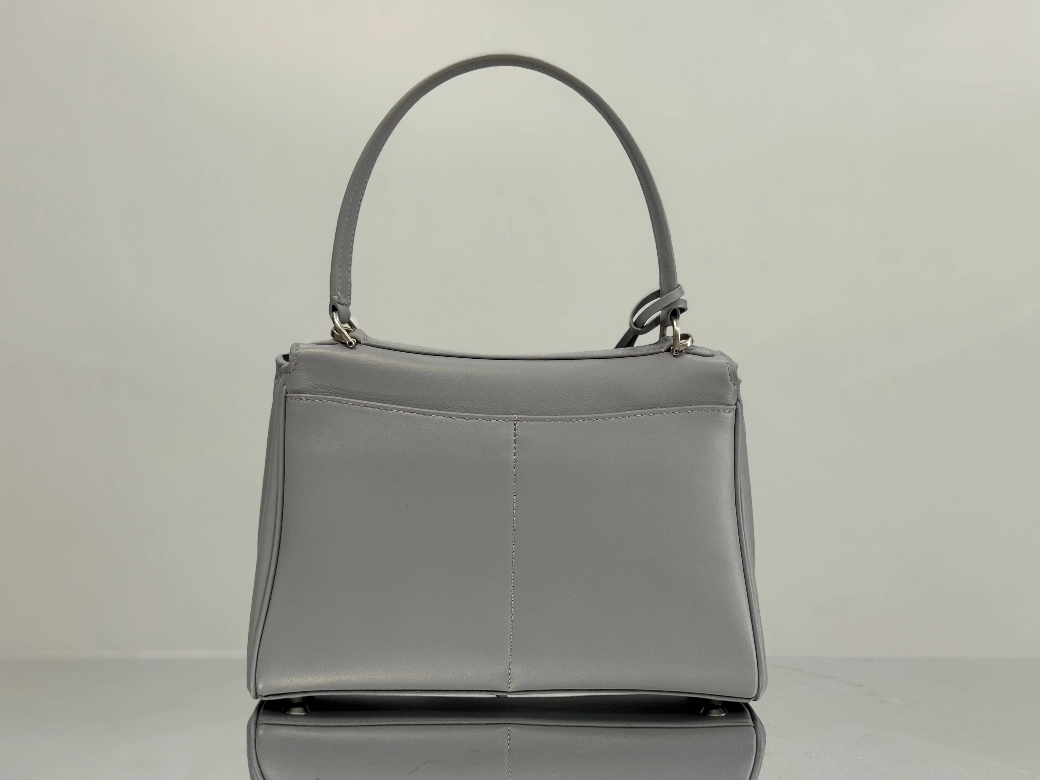 Balenciaga Small Bag 29 Gray Calfskin Sliver Hardware