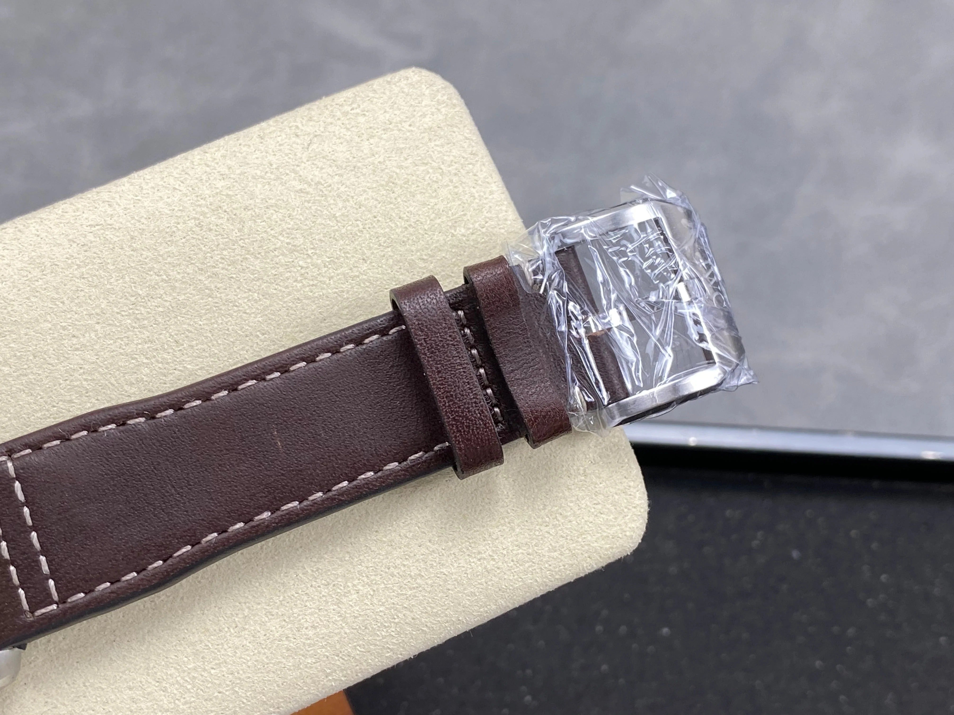 IWC Schaffhausen Pilot's 41mm Green Dial Brown Leather Strap