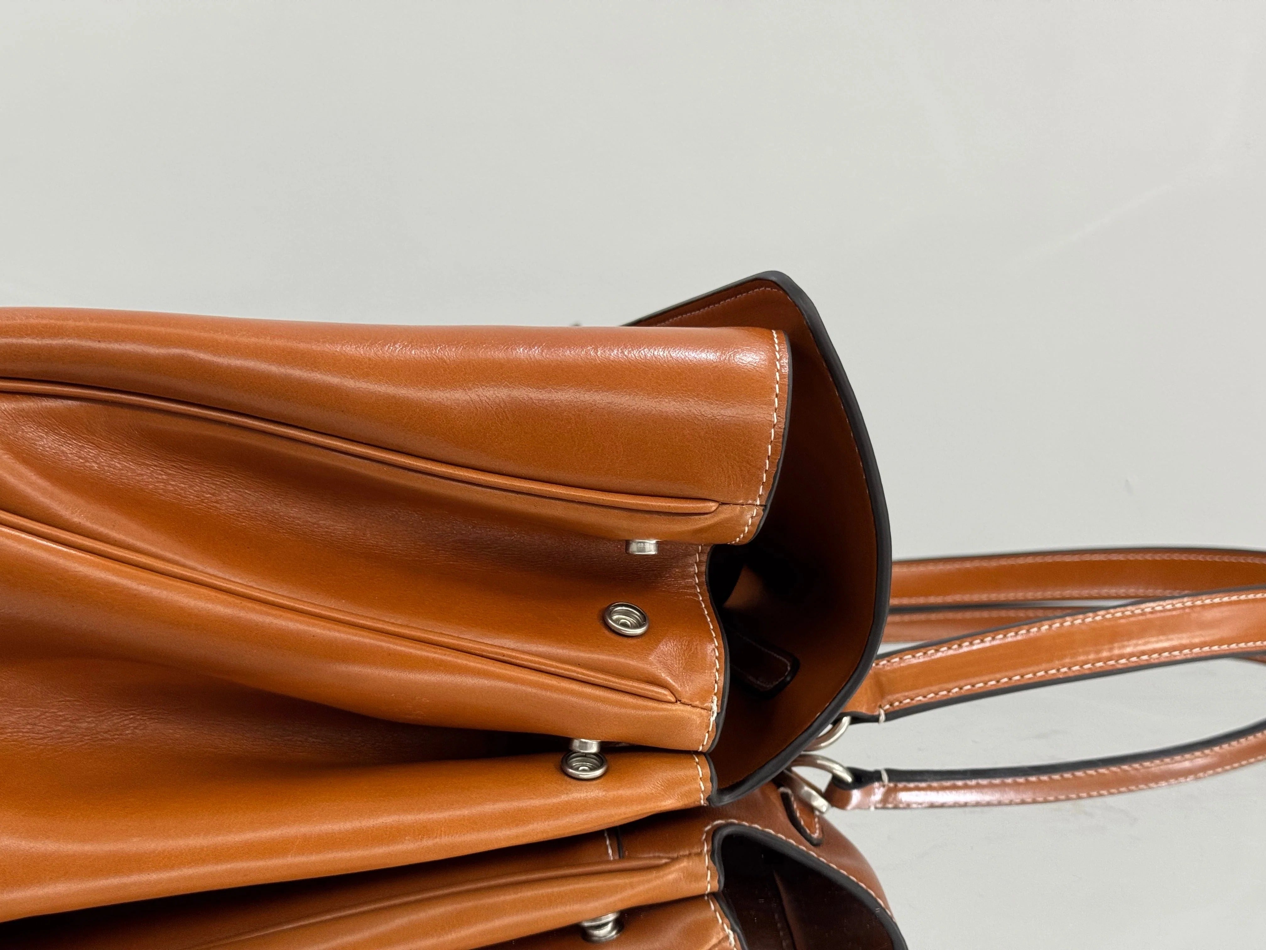 Balenciaga Large Bag 40 Camel Brown Cowhide Sliver Hardware