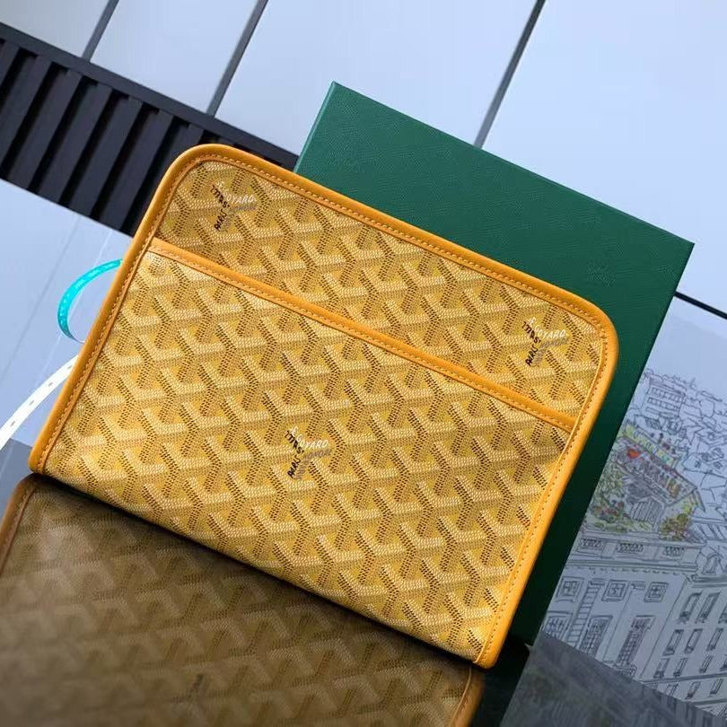 Goyard Jouvence MM Toiletry Bag Yellow Calfskin