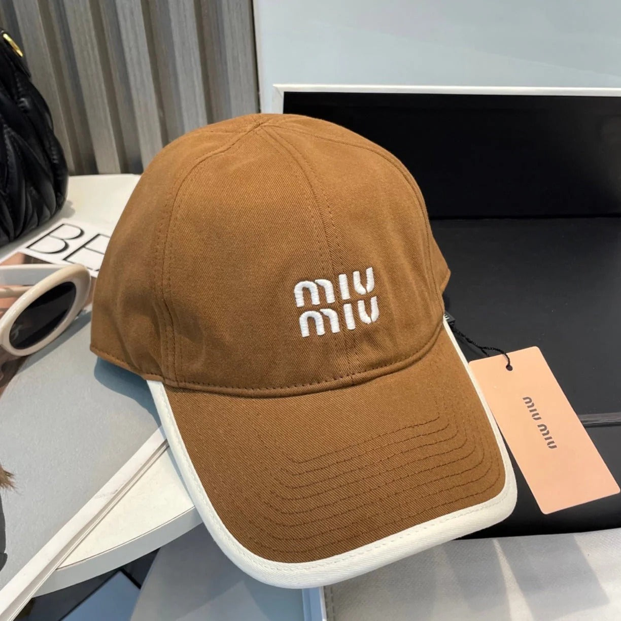 MM BASEBALL CAP IN BURNT ORANGE FABRIC STYLE 5