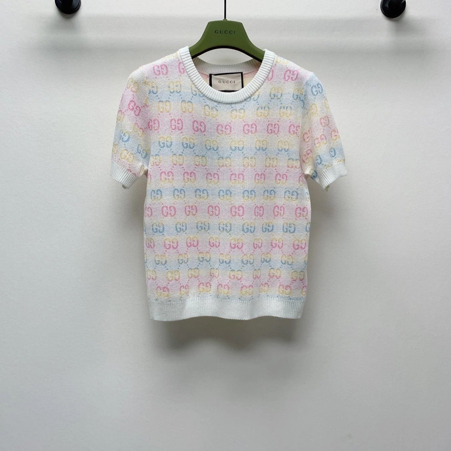GUCCI SHORT-SLEEVE KNIT TOP 232145