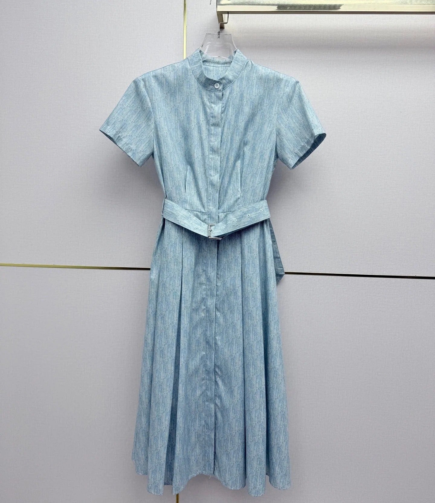 Dior 2026 Denim Ruffled Trim Dress Cotton 380464