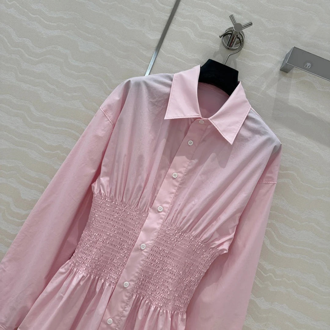 PRADA PREMIUM SHIRT DRESS WITH WAISTED DESIGN 276303