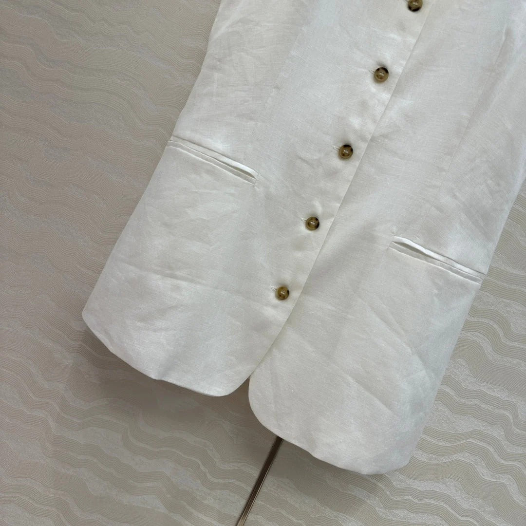 LP SLEEVELESS LINEN BLAZER 272243