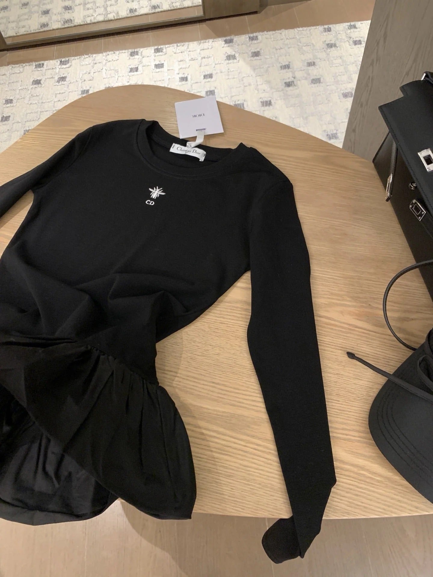 DIOR 25S LONG-SLEEVE PEPLUM T-SHIRT STYLE 186