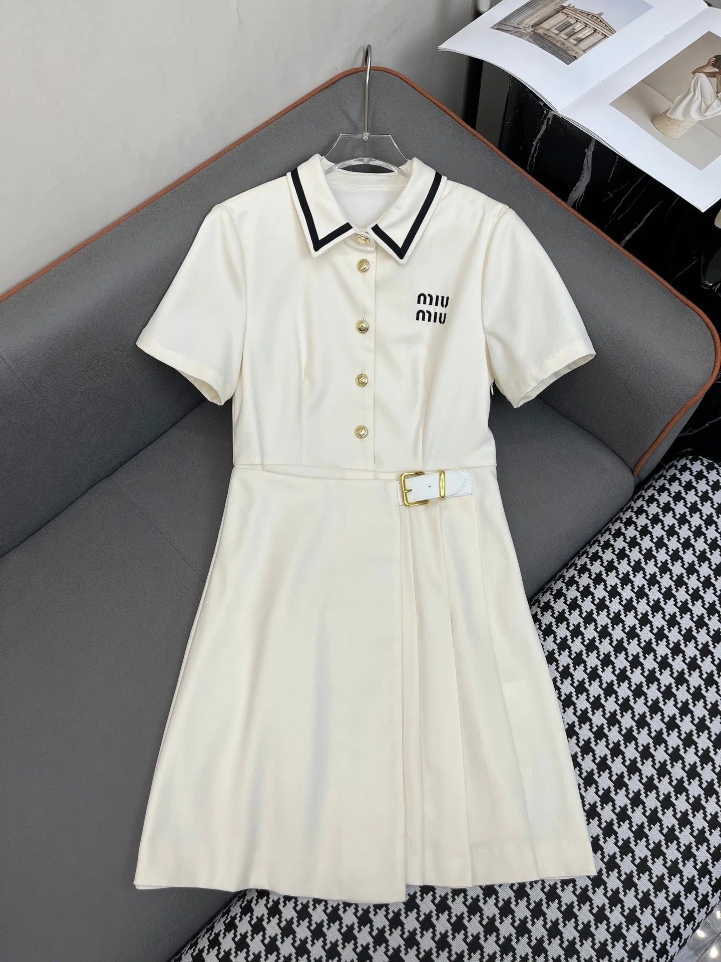MIUMIU SHIRT DRESS WITH BELT 214479