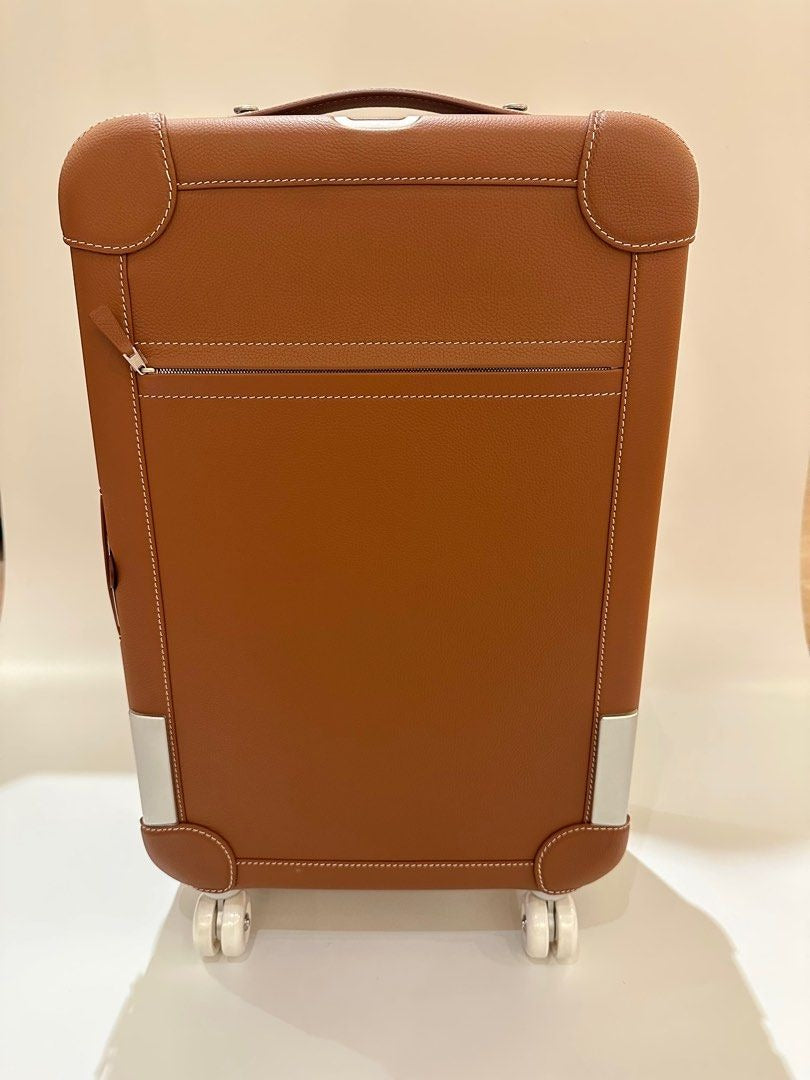 HM R.M.S Cabin Suitcase Brown Canvas & Taurillon Regate Leather