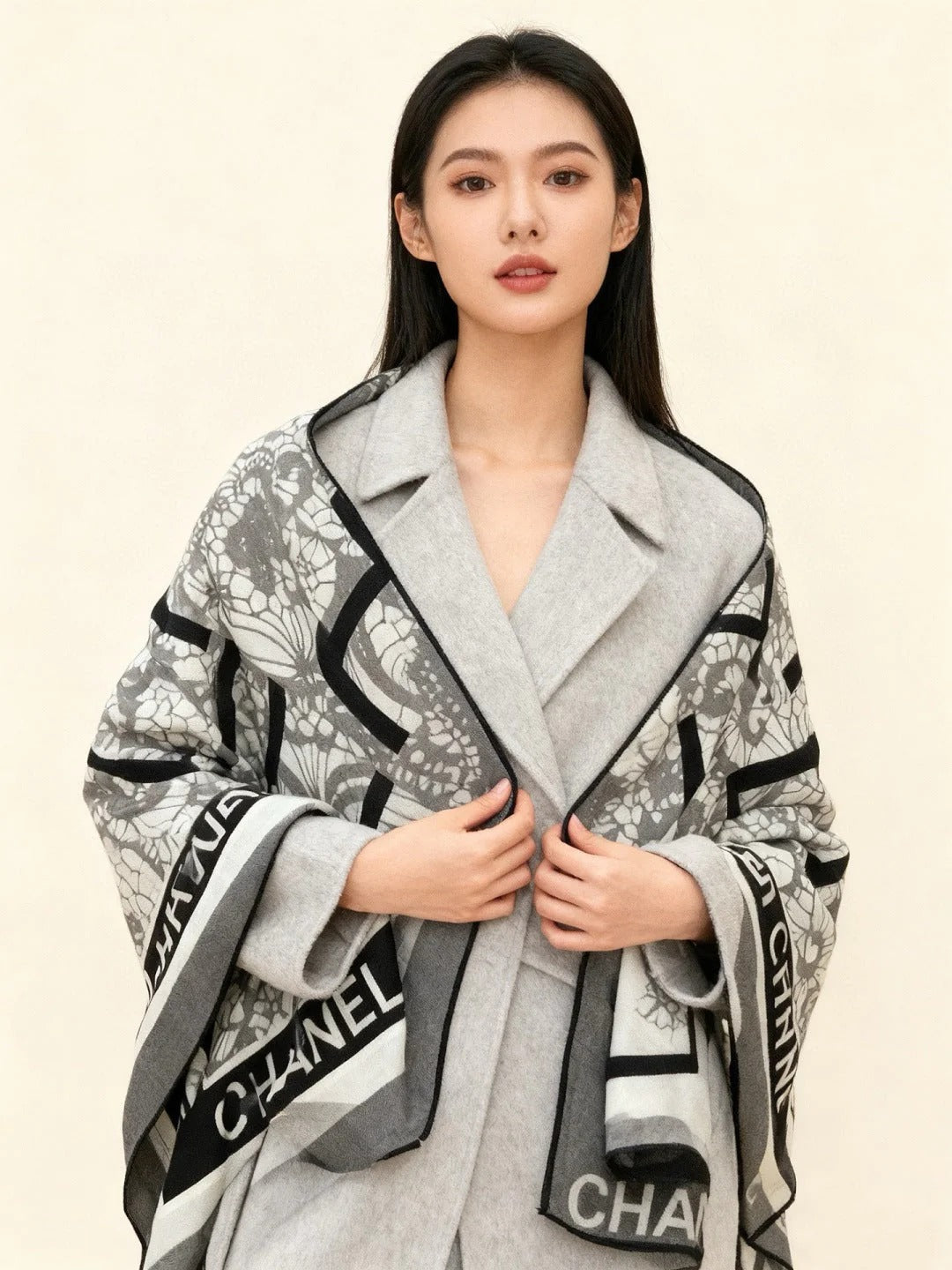 CHANEL 25S SCARF 135 CM IN CASHMERE AND SILK 943319