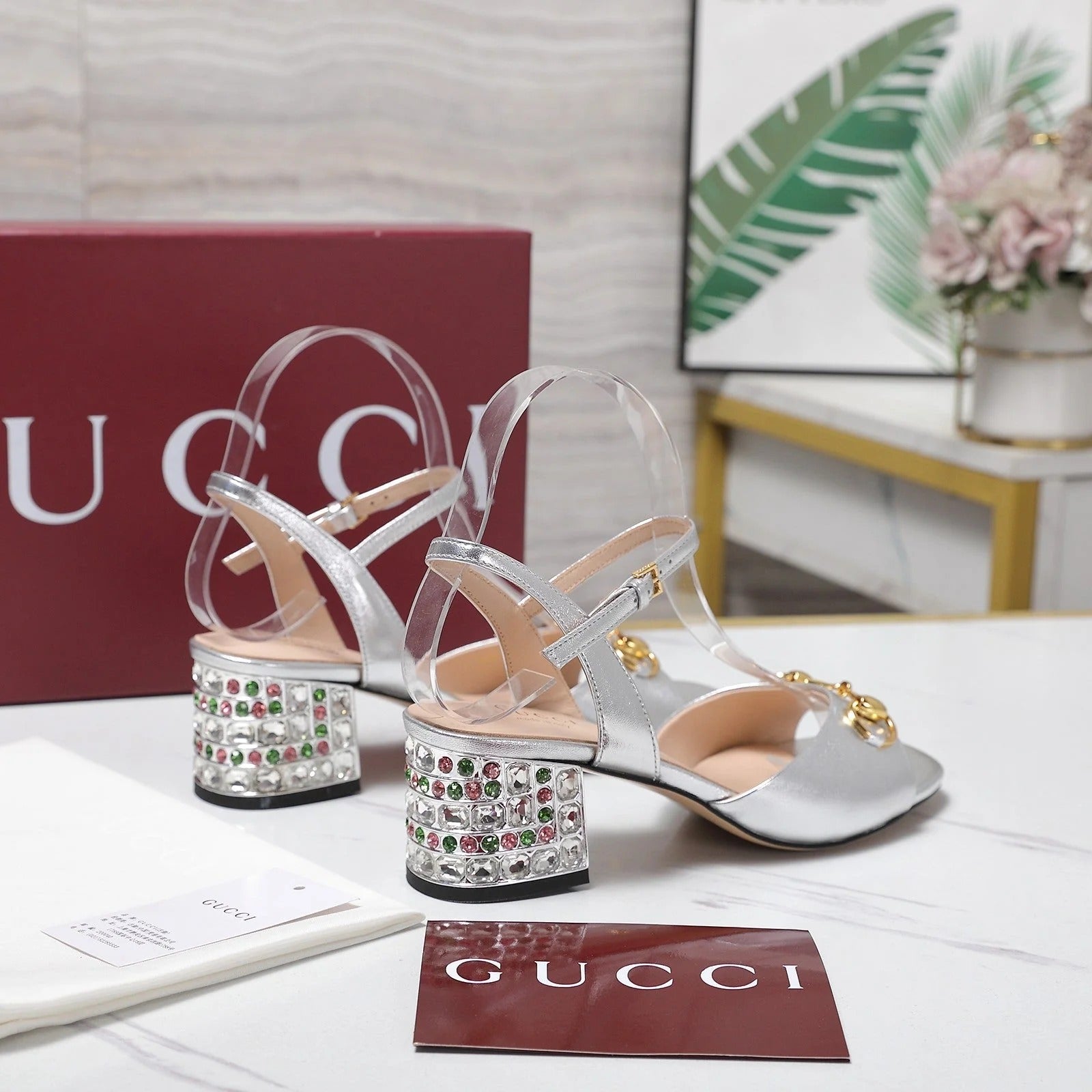 GG 26ss Sandals 55 Sliver Beige Sheepskin 601095