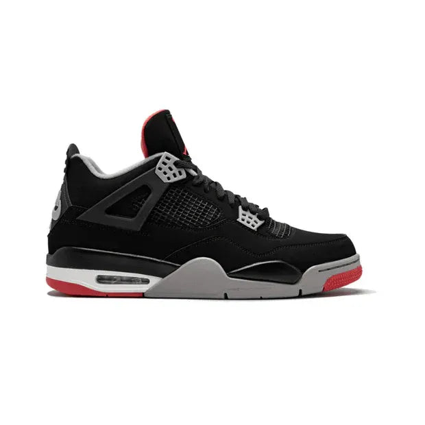 Nike Air Jordan 4 Black Gray Red Suede TPU