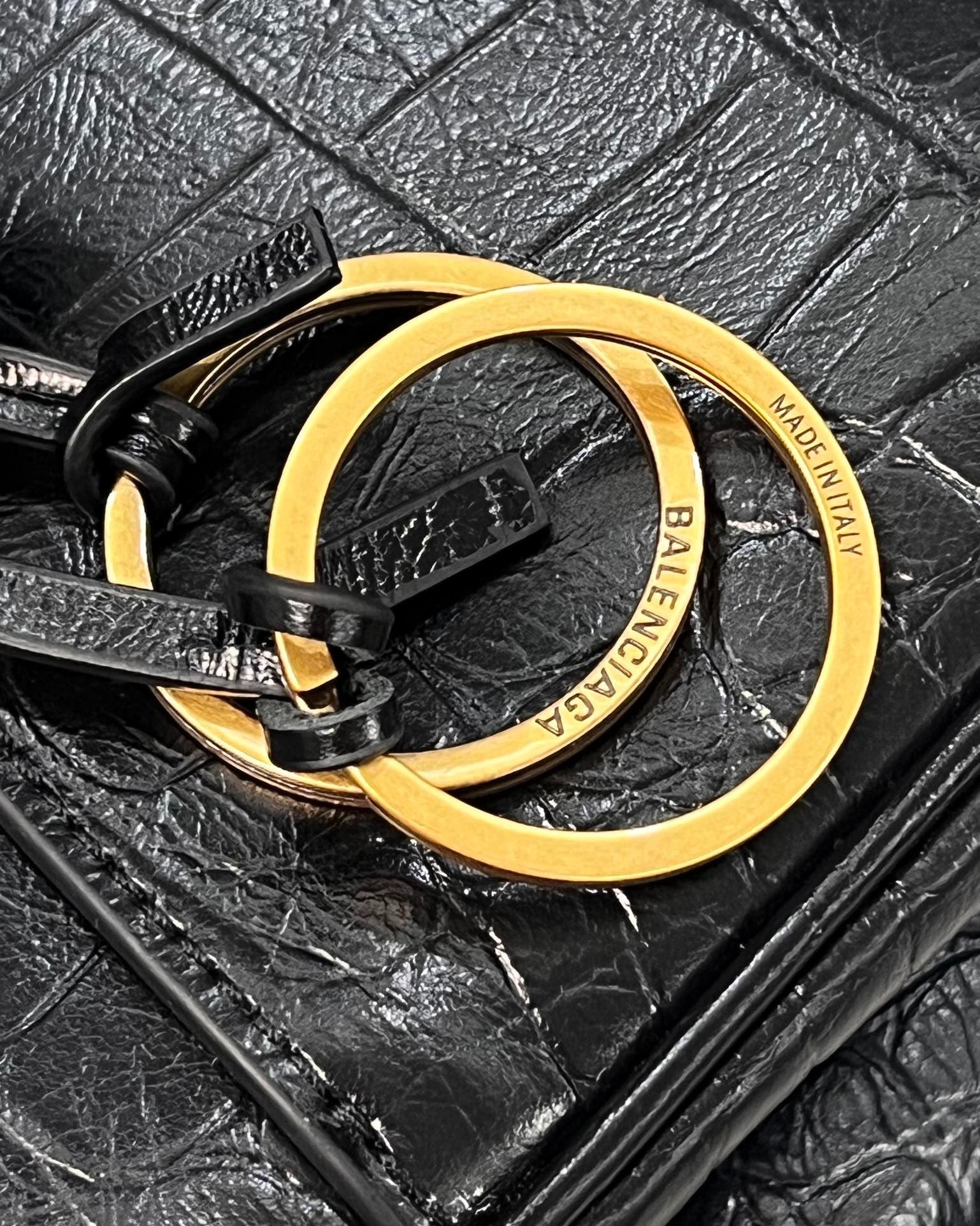 Balenciaga Large Rodeo Bag 40 Black Crocodile Skin Gold Hardware