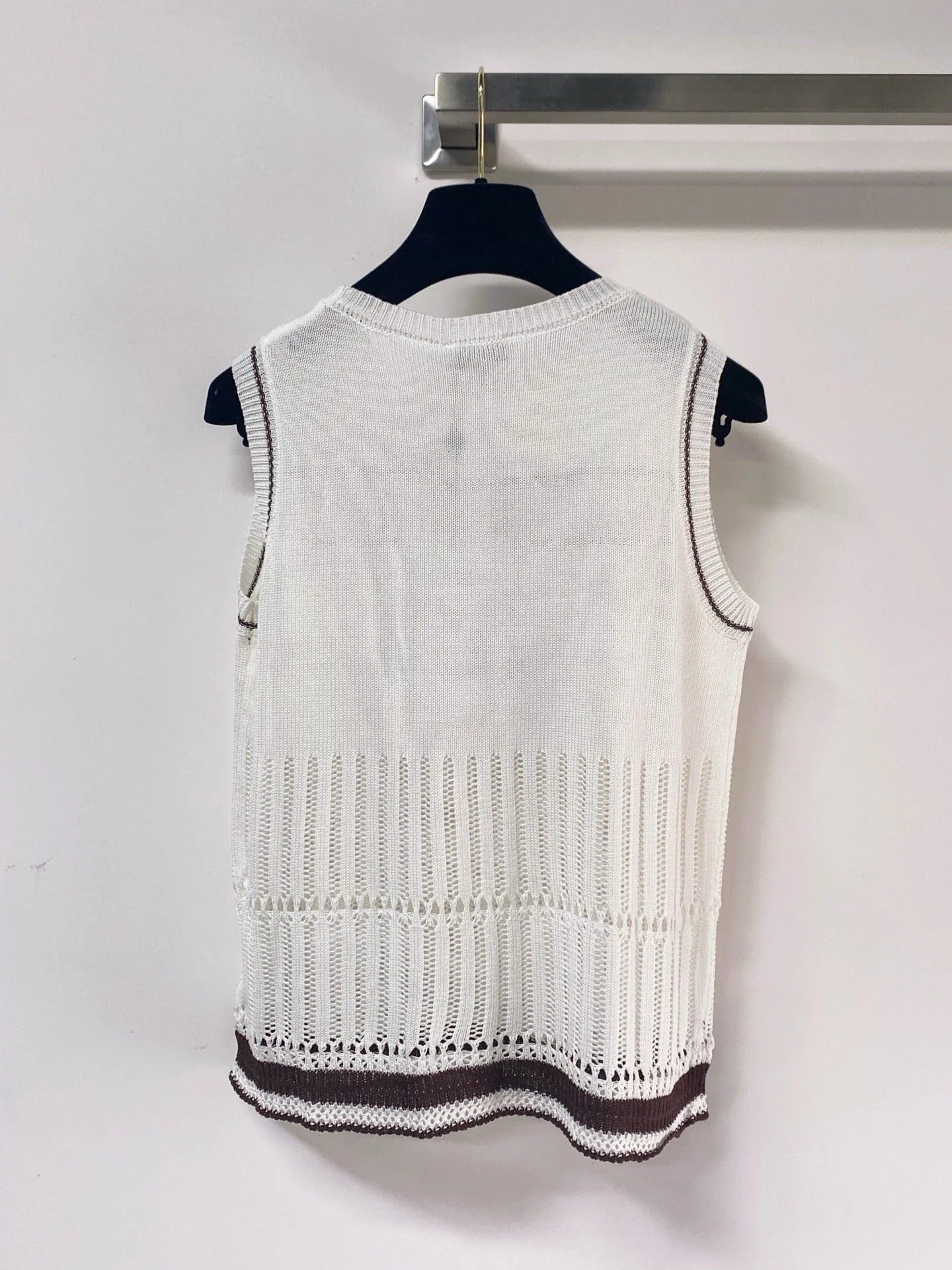 Chanel 2026 Knit Vest Bow Embellishments Laine Wool 471897