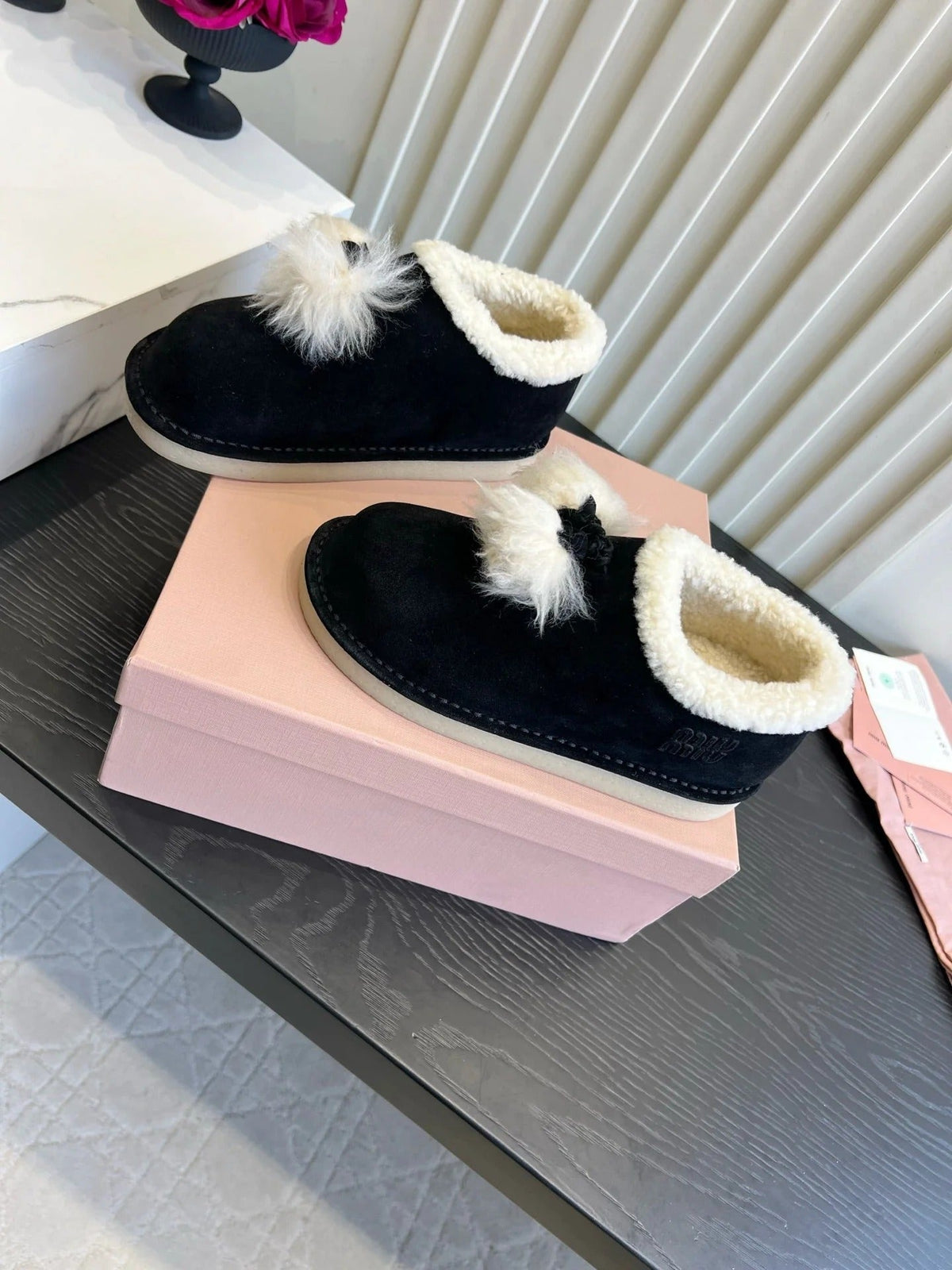 Miu Miu 2026 Snow Boots Black Suede 977013