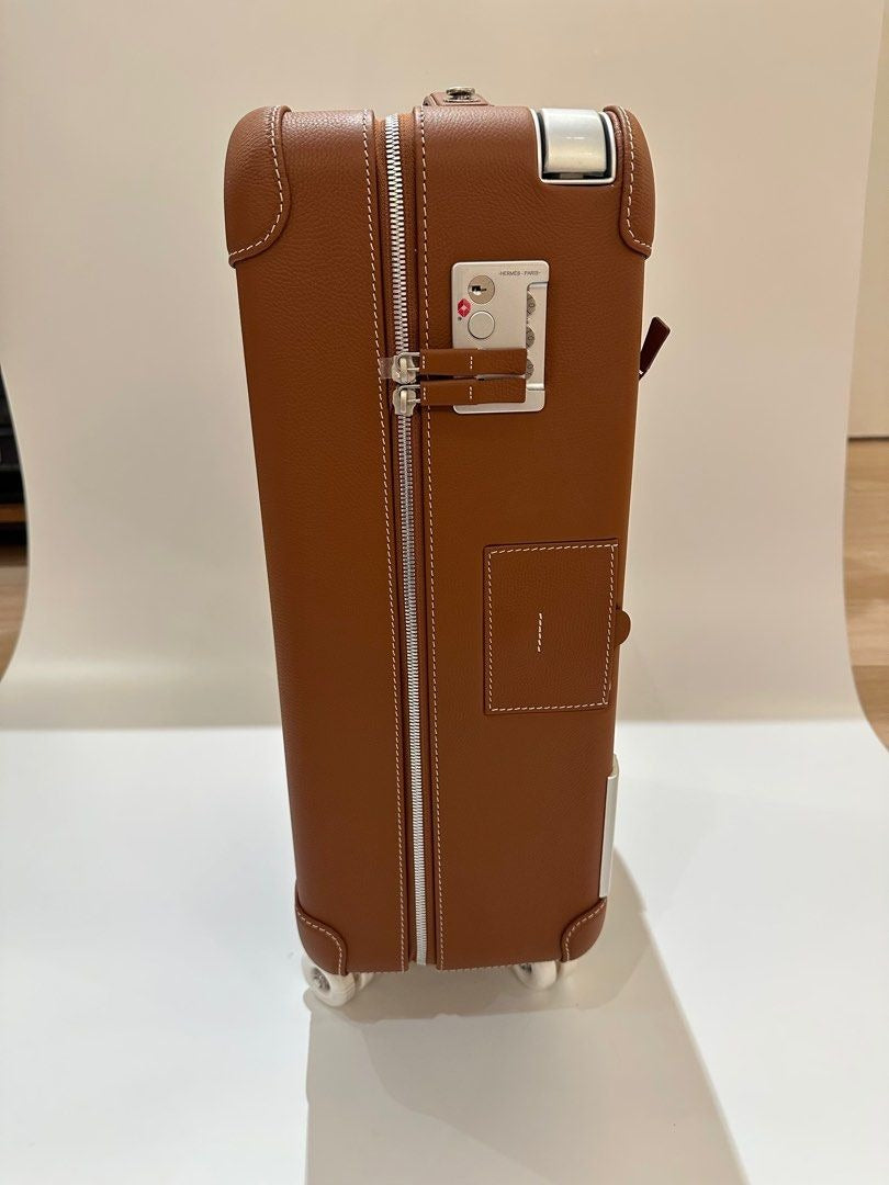 HM R.M.S Cabin Suitcase Brown Canvas & Taurillon Regate Leather