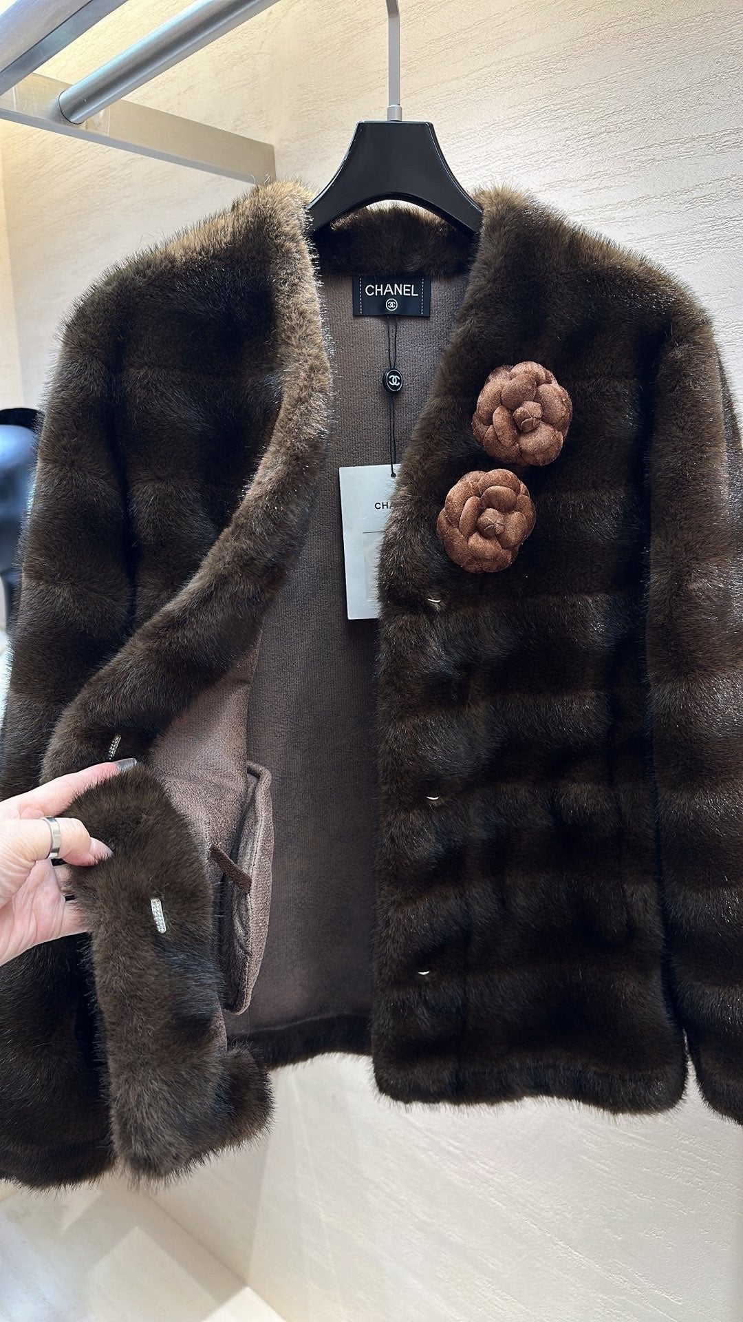 CHANEL 25S ARTIFICIAL FUR COAT 496