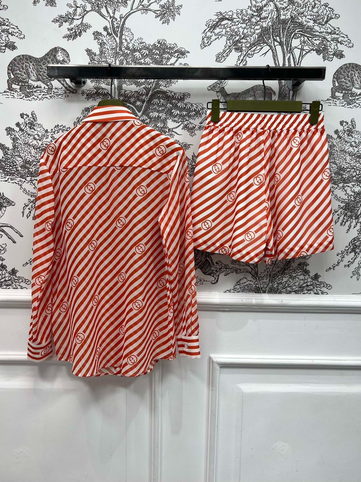 GUCCI LONG SLEEVE SHIRT AND SHORTS SET 268768