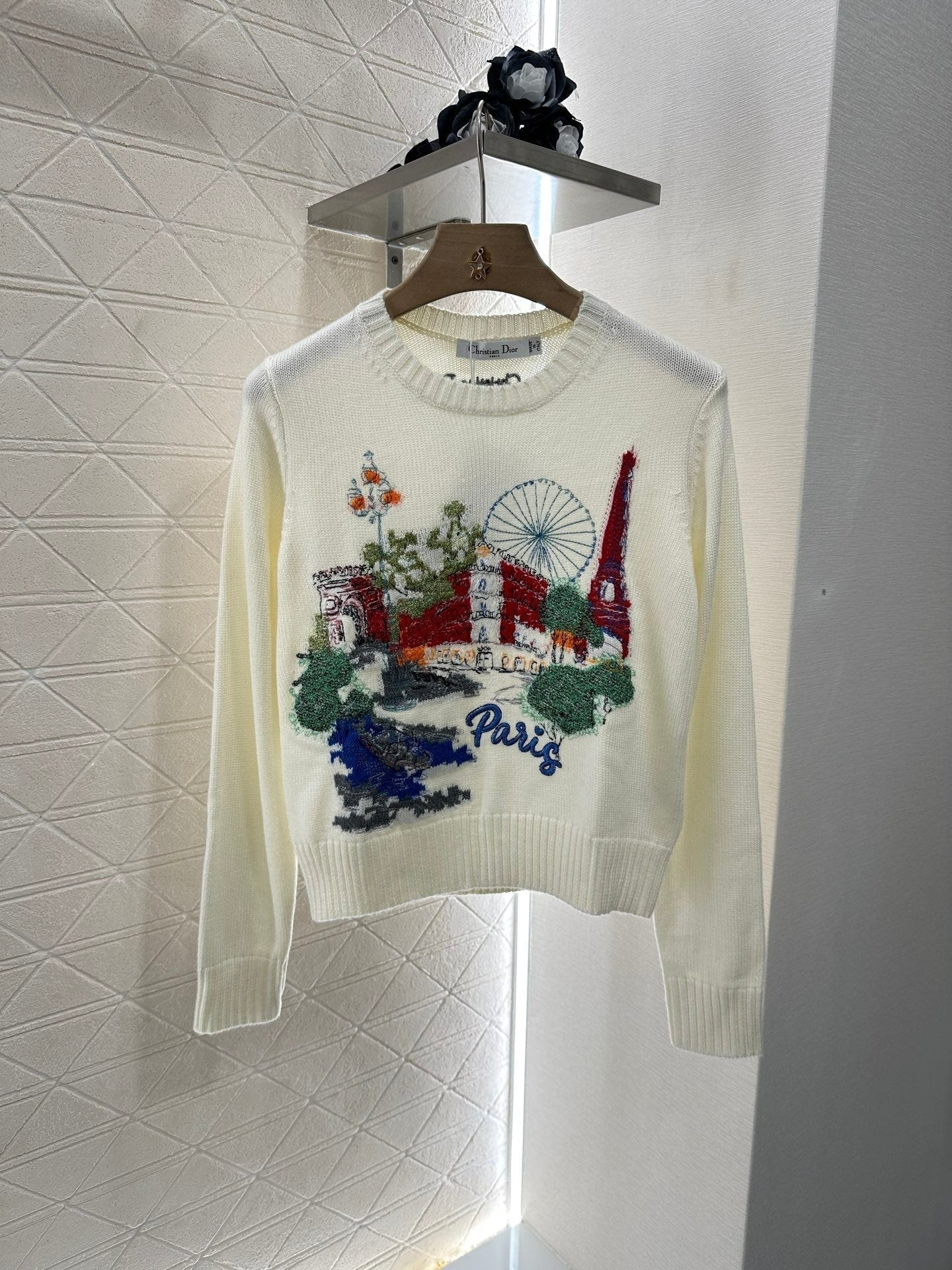 DIOR EMBROIDERED LANDSCAPE KNIT SWEATER 272312