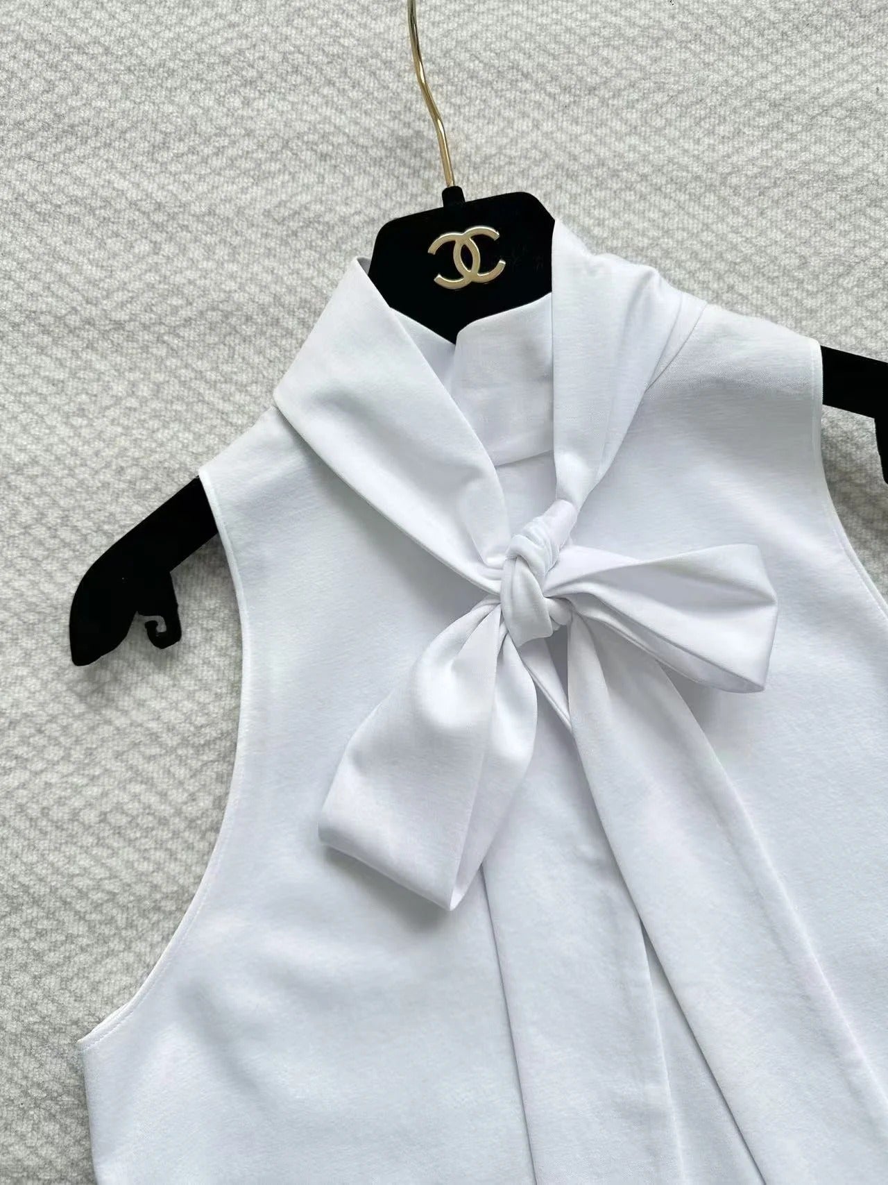 Chanel 2026 Bow Floral Vest White Cotton