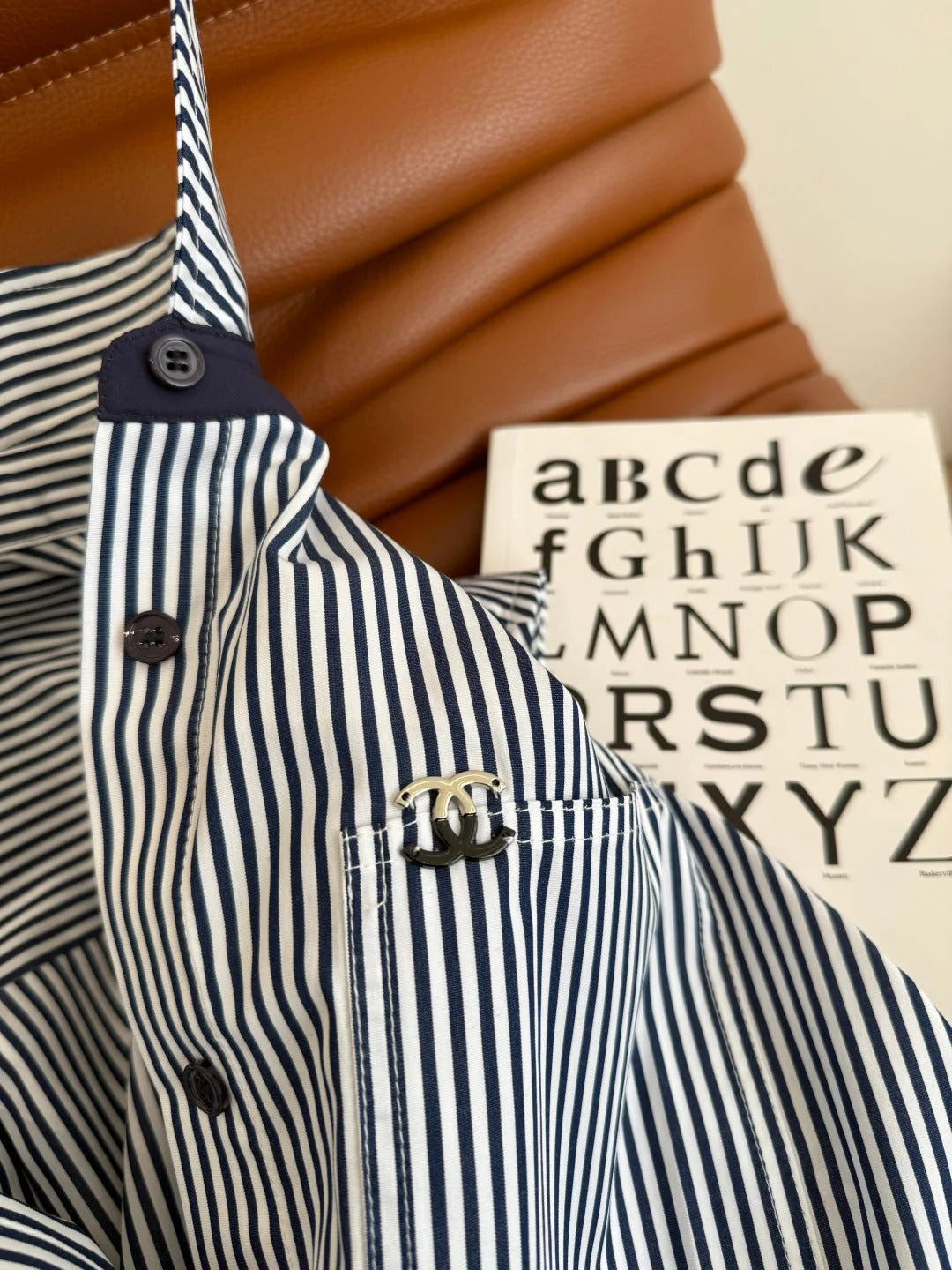 CC STRIPED SHIRT WITH METAL DETAILING 265778
