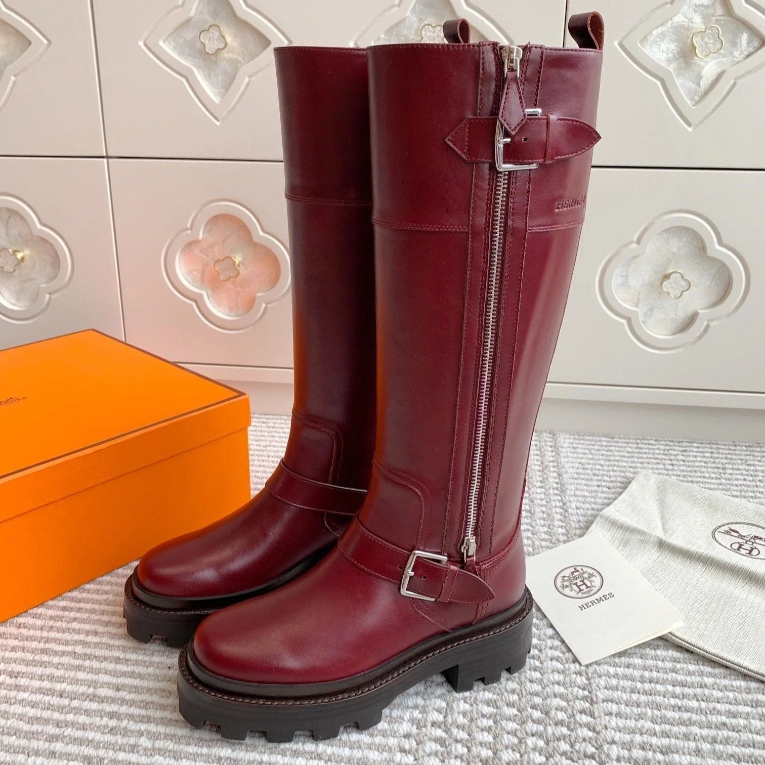 HM JAIME BOOT IN BURGUNDY RED CALFSKIN