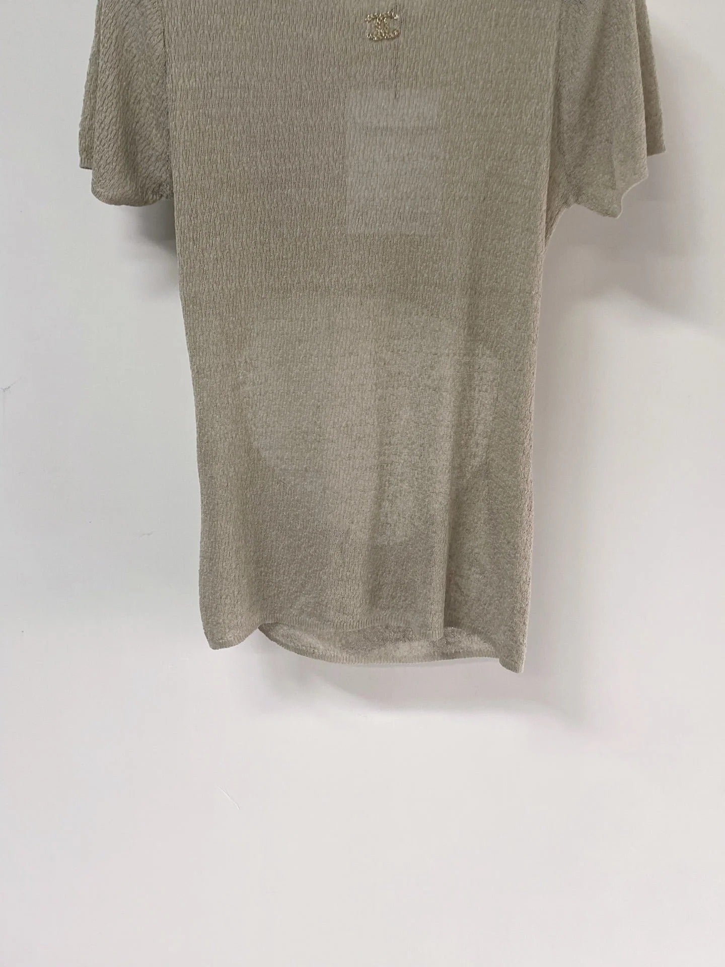 Chanel 2026 Open Knit T-Shirt Laine Wool Metallic Detailing 471873