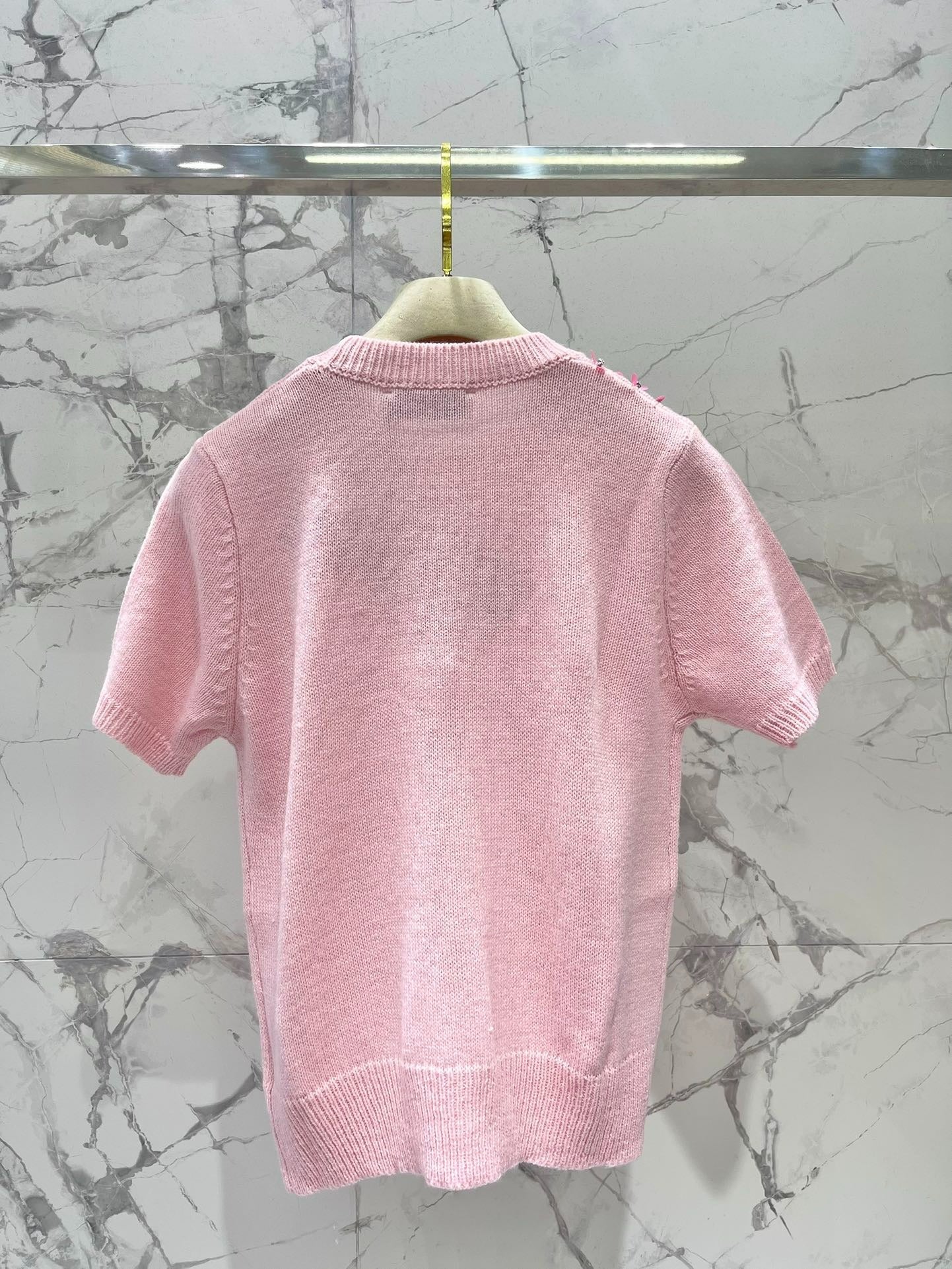 MIUMIU SHORT-SLEEVE KNIT TOP STYLE 298