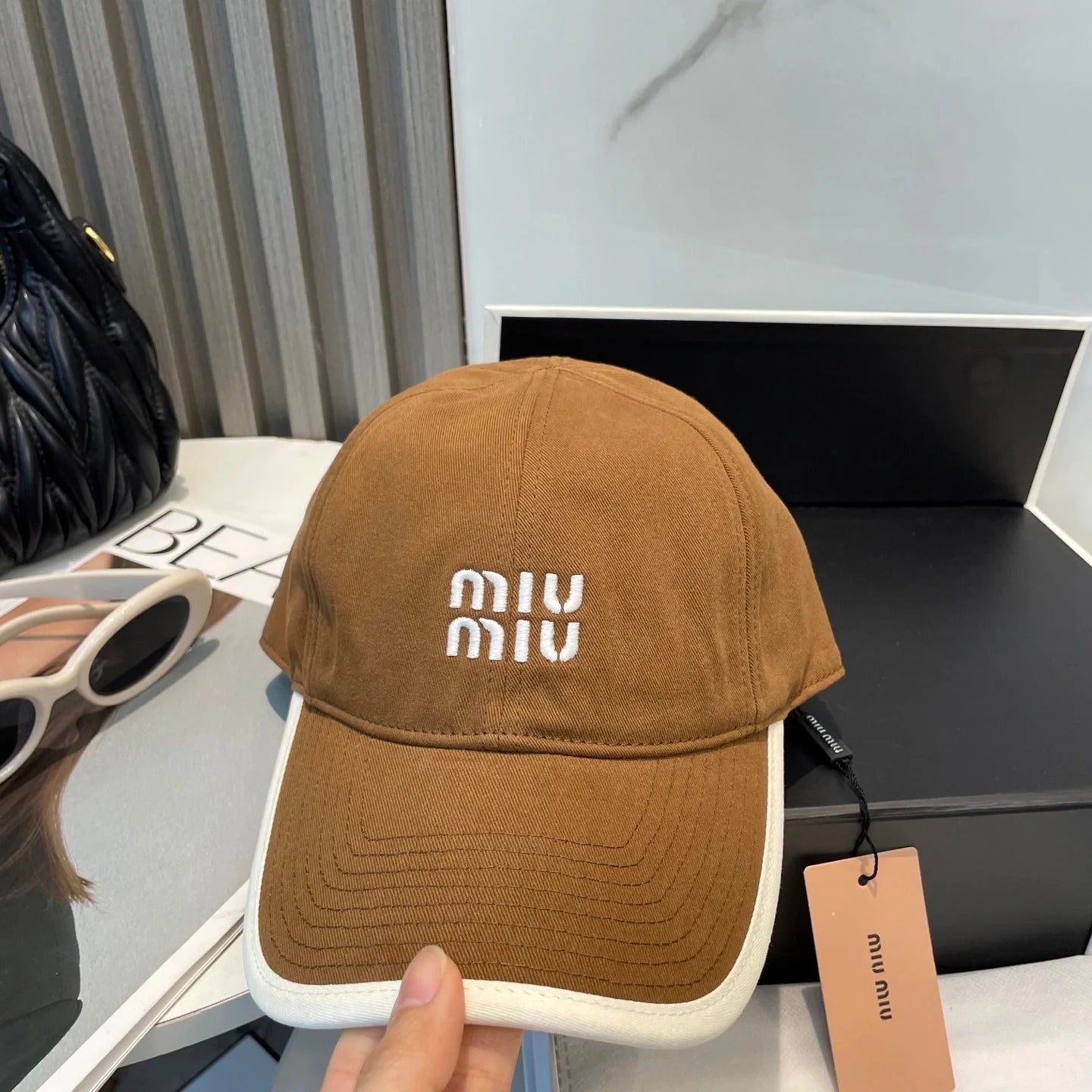 MM BASEBALL CAP IN BURNT ORANGE FABRIC STYLE 5
