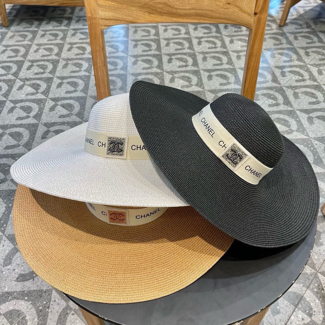 WIDE BRIM STRAW HAT BLACK 672709