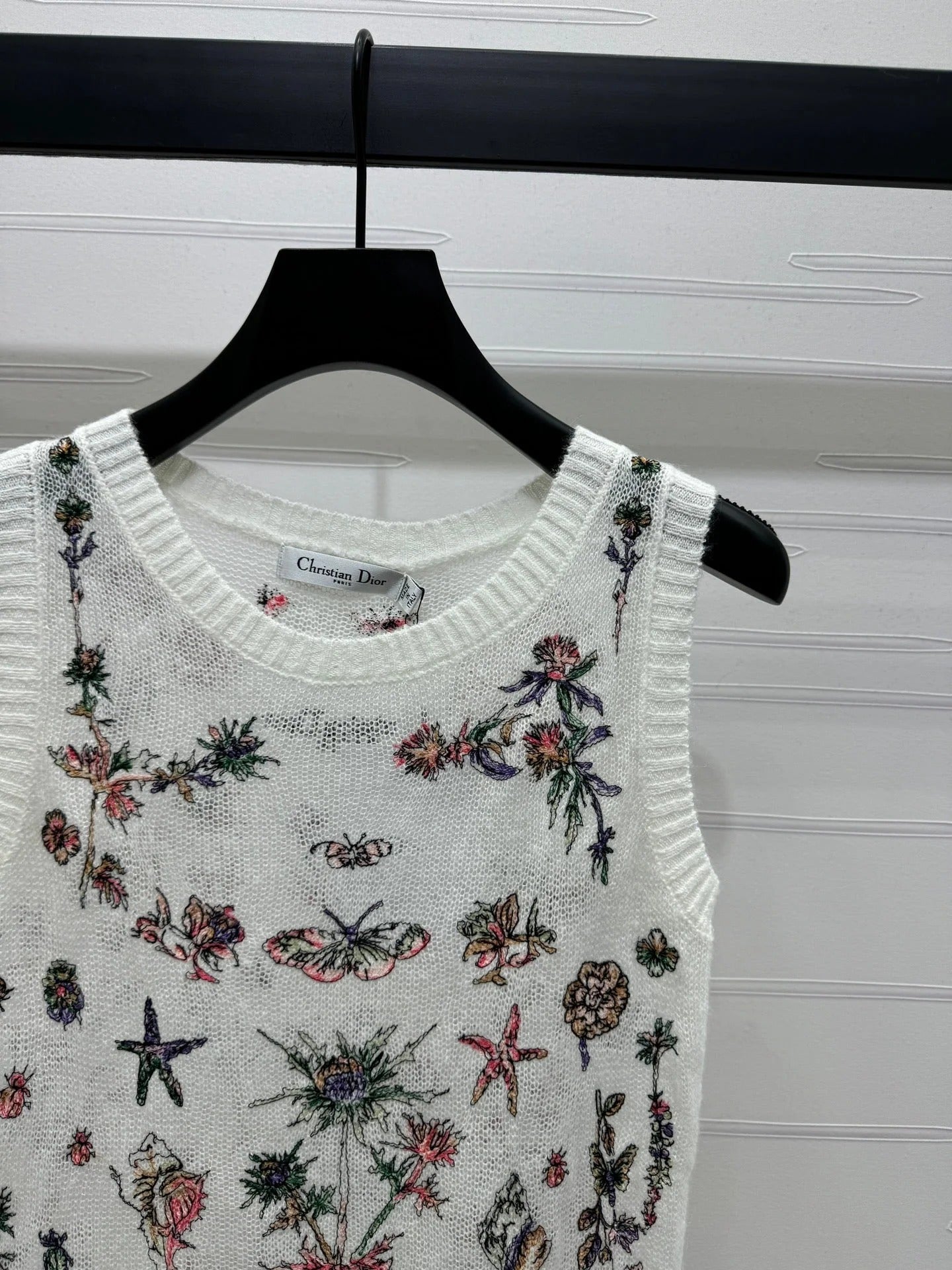 DIOR FLORAL EMBROIDERED KNITTED TANK TOP 276693