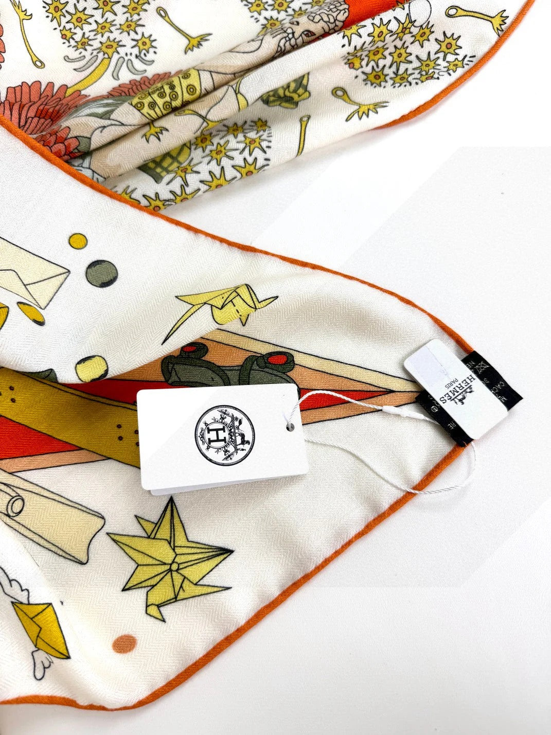 HERMES 25S SCARF 135 IN SILK AND CASHMERE 735831