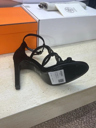 HM 26ss High Heels Sandals 95 Black Suede 633225