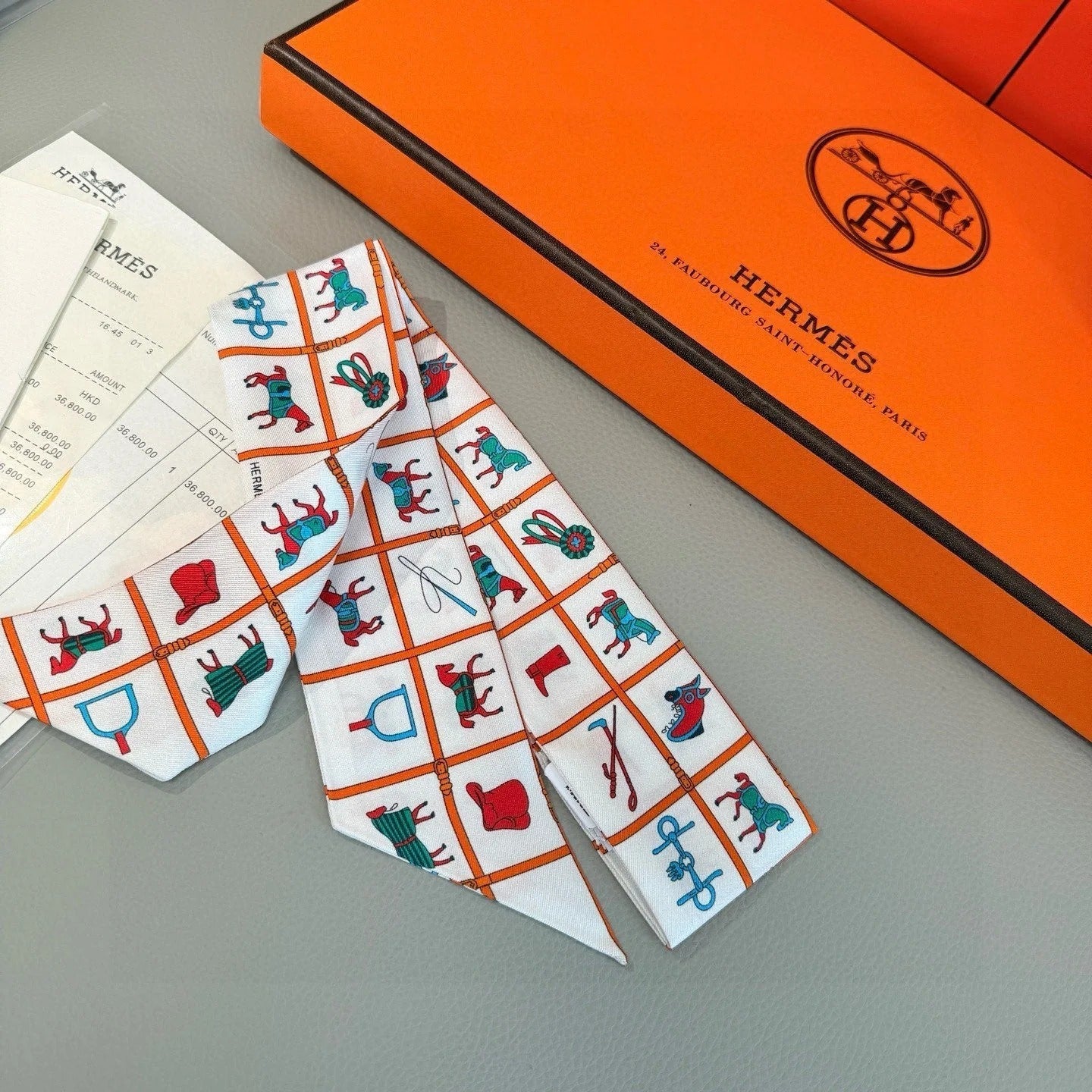 HERMES 25S SCARF 86 IN SILK 853138