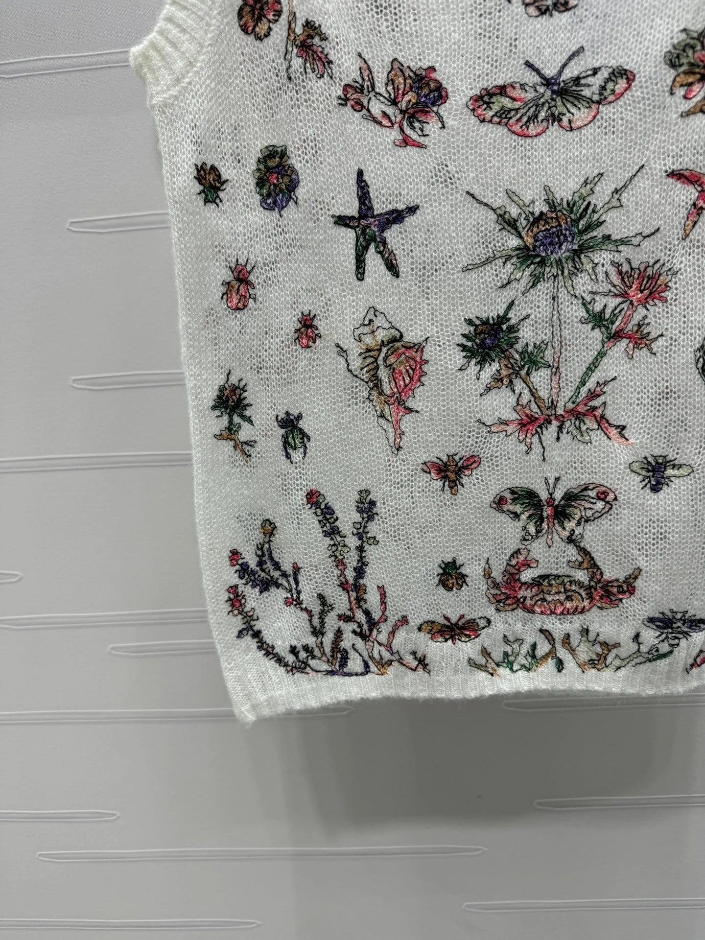 DIOR FLORAL EMBROIDERED KNITTED TANK TOP 276693