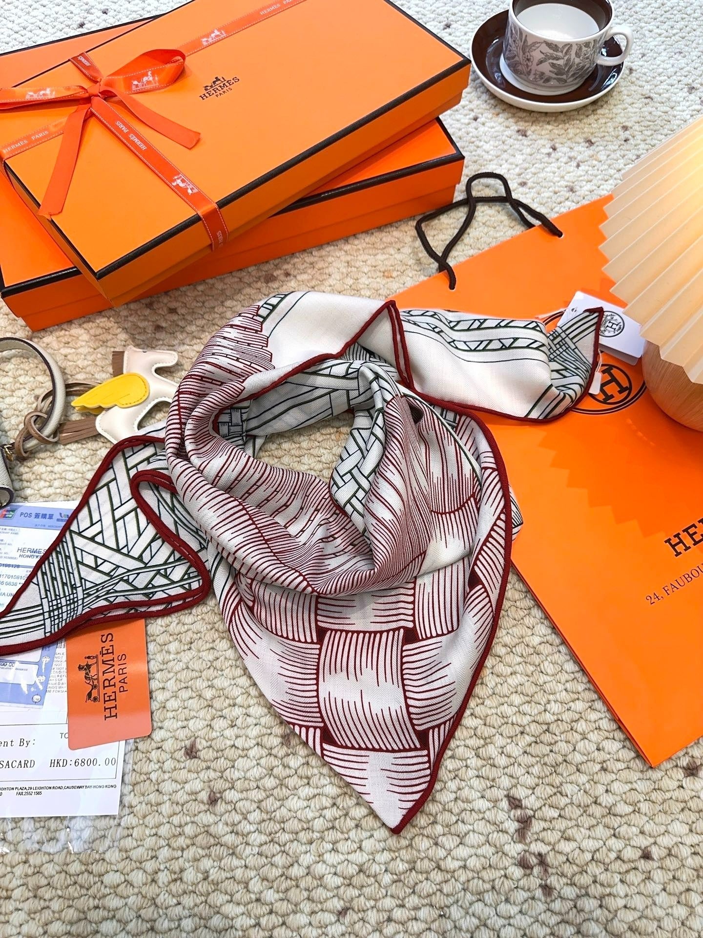 HERMES 25S SCARF 140 IN CASHMERE SILK 854527